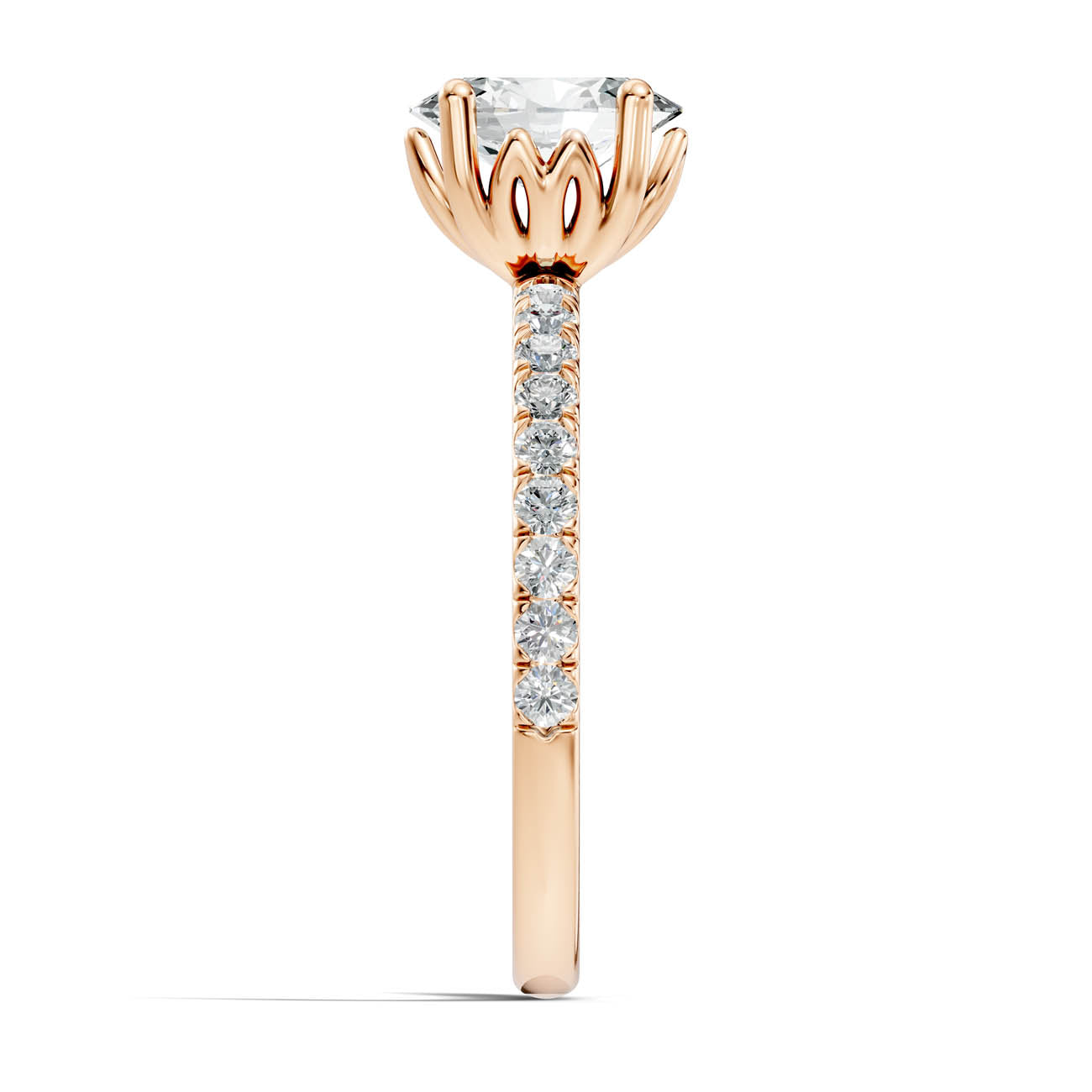 .50-1.50 Ct. Oval Diamond Ring with Pavé Band and Prong Setting (ja13-e) 8