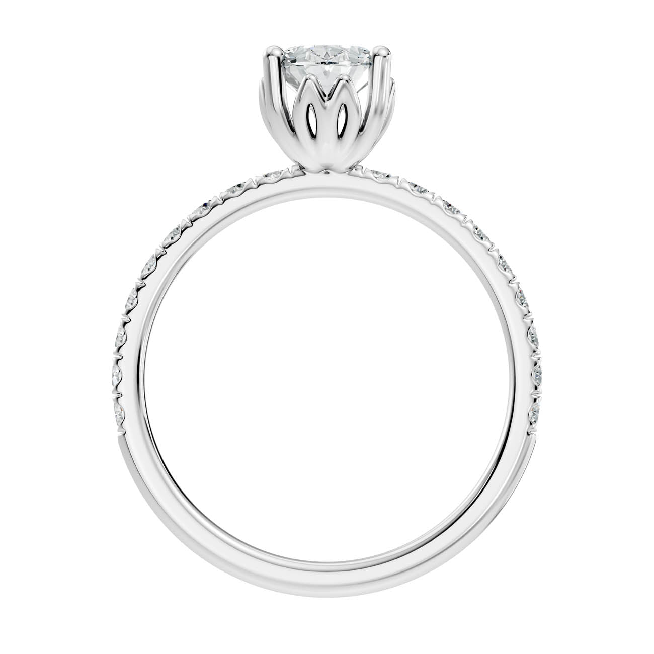 .50-1.50 Ct. Oval Diamond Ring with Pavé Band and Prong Setting (ja13-e) 11