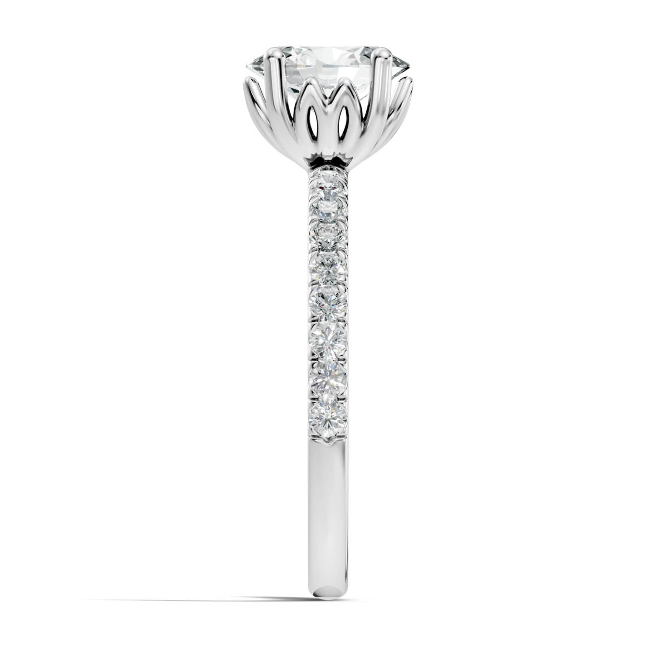 .50-1.50 Ct. Oval Diamond Ring with Pavé Band and Prong Setting (ja13-e) 12