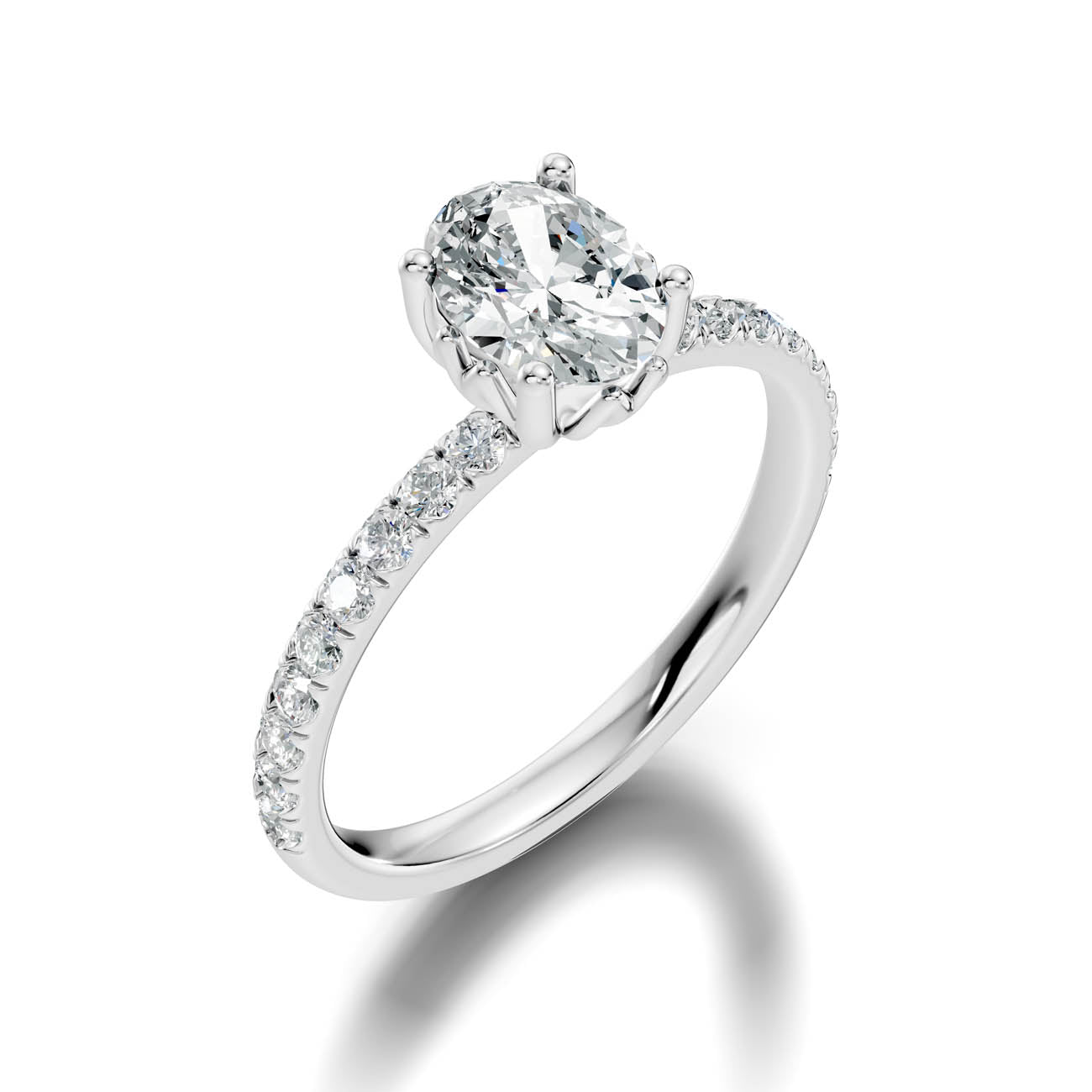 .50-1.50 Ct. Oval Diamond Ring with Pavé Band and Prong Setting (ja13-e) 13
