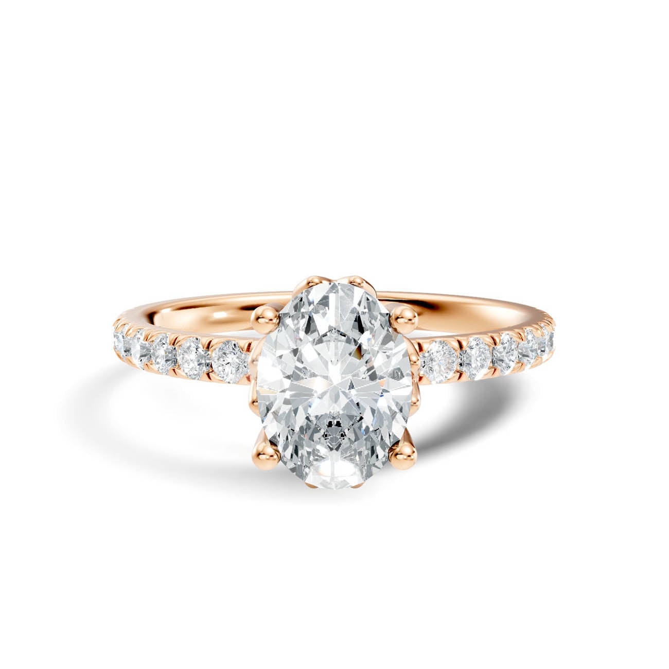 .50-1.50 Ct. Oval Diamond Ring with Pavé Band and Prong Setting (ja13-e) 6