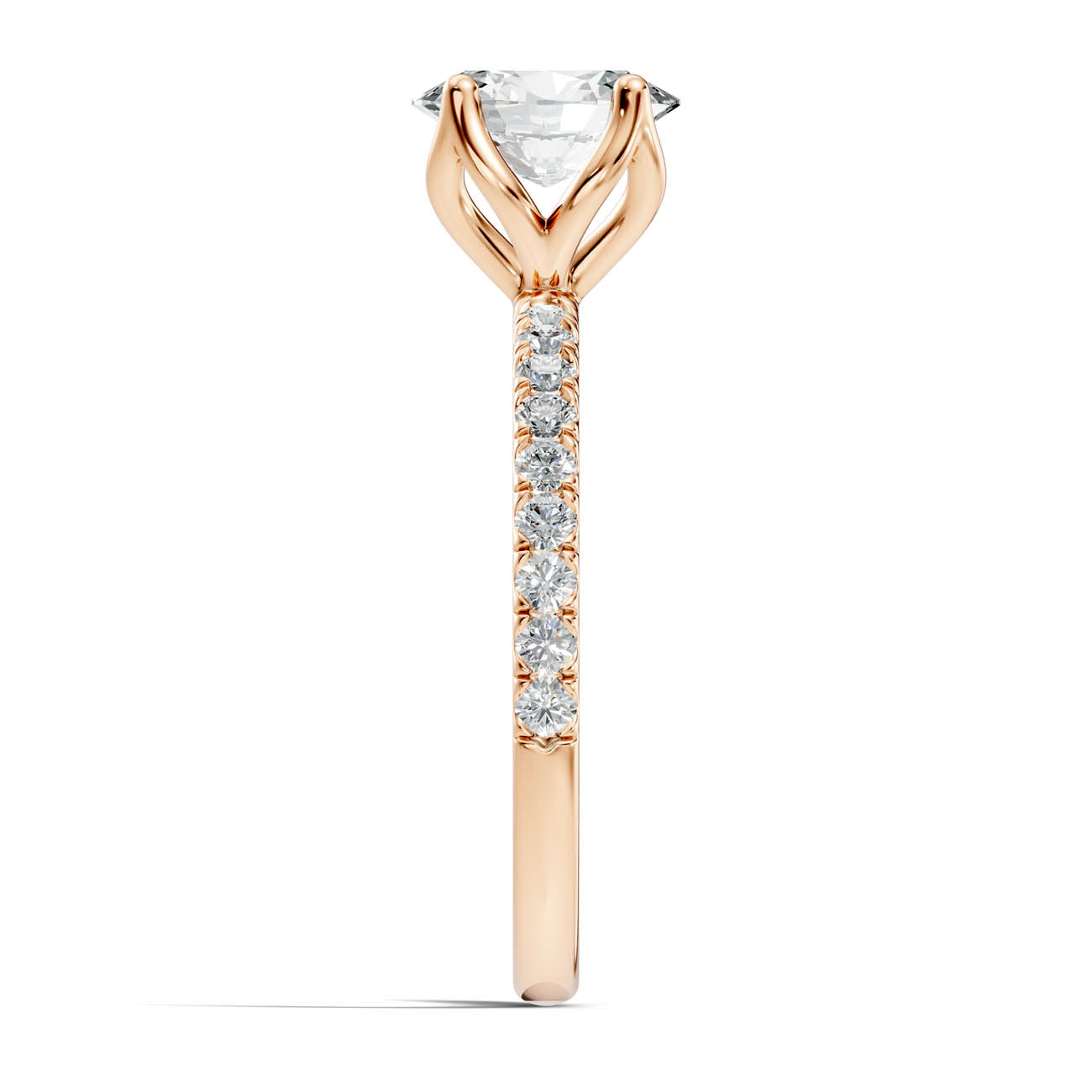 .50-1.50 Ct. Oval Diamond Solitaire Ring with Pavé Band and Four-Prong Setting (ja14-c) 8