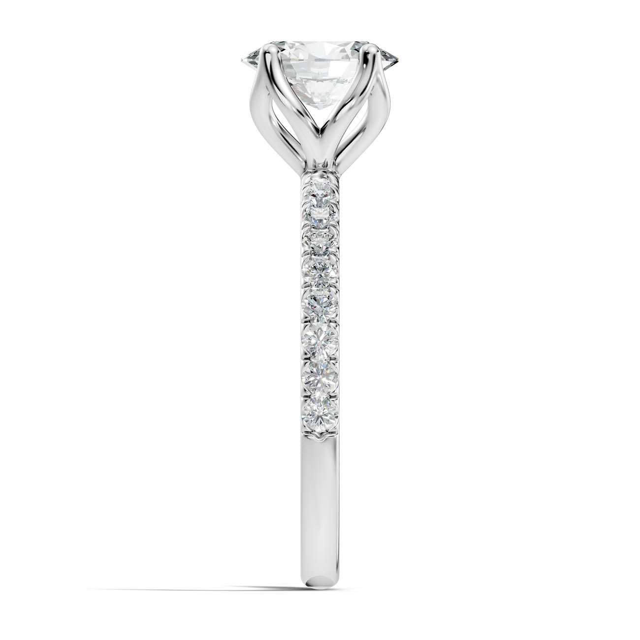 .50-1.50 Ct. Oval Diamond Solitaire Ring with Pavé Band and Four-Prong Setting (ja14-c) 12
