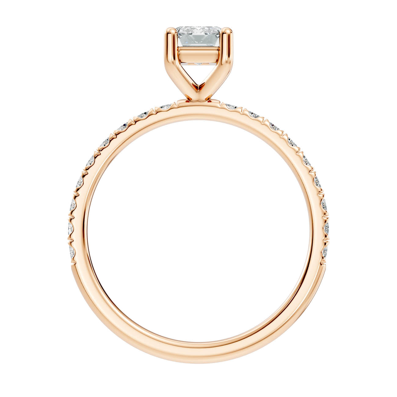 .50-1.50 CT Emerald Cut Diamond Ring with Pavé Band (ja16-c) 4