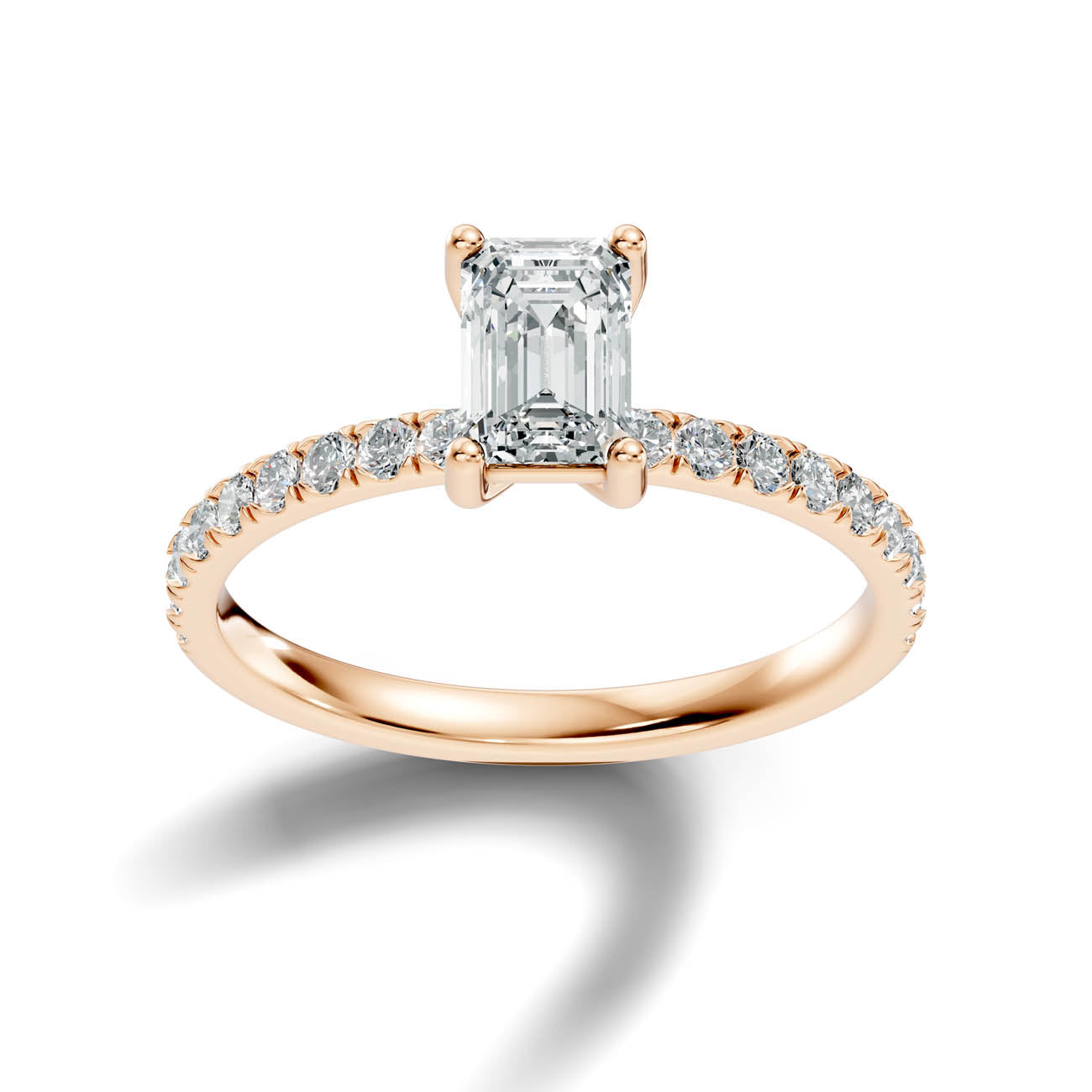 .50-1.50 CT Emerald Cut Diamond Ring with Pavé Band (ja16-c) 5