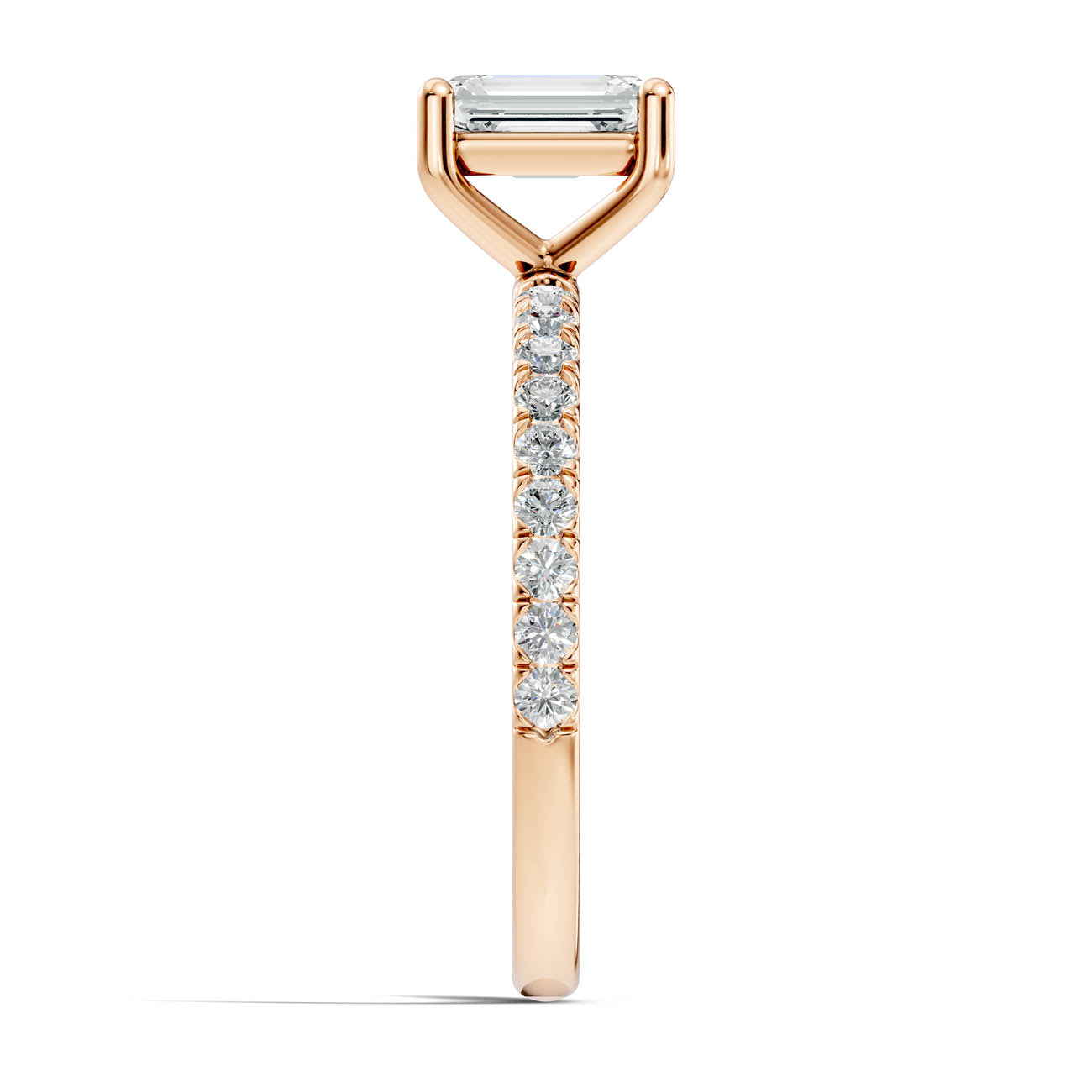 .50-1.50 CT Emerald Cut Diamond Ring with Pavé Band (ja16-c) 6