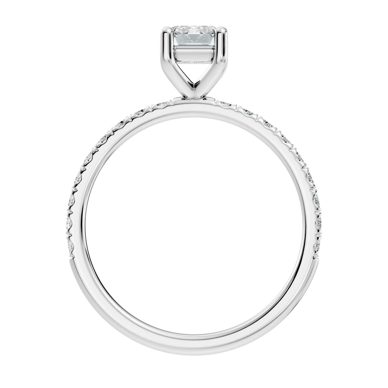 .50-1.50 CT Emerald Cut Diamond Ring with Pavé Band (ja16-c) 9
