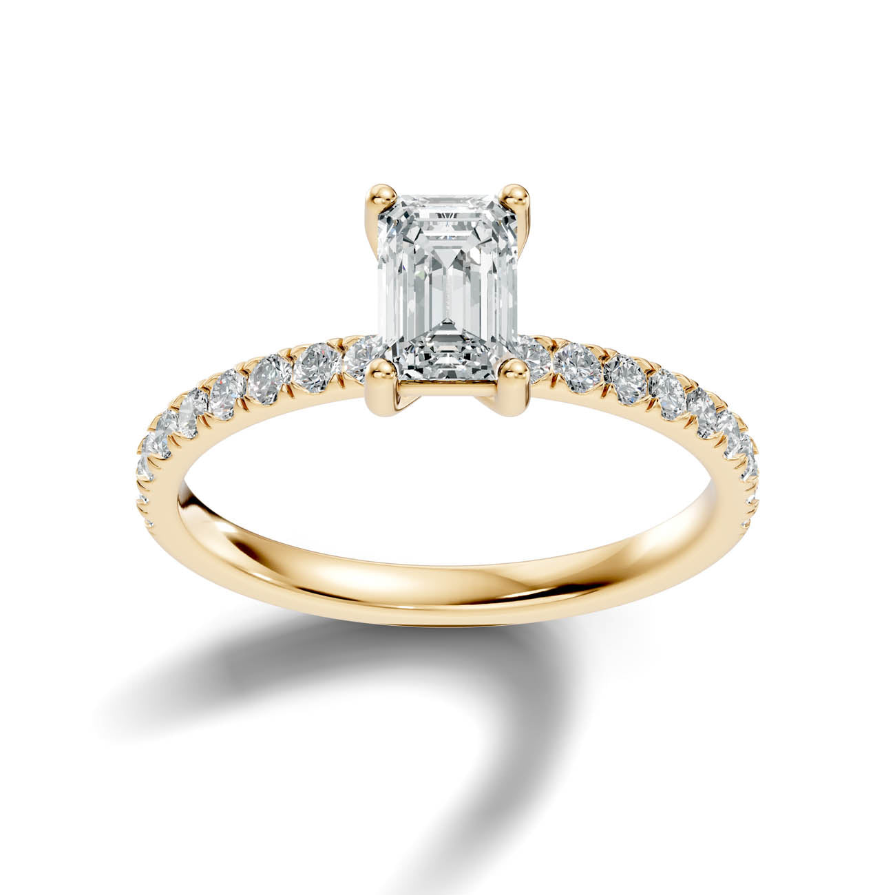 .50-1.50 CT Emerald Cut Diamond Ring with Pavé Band (ja16-c) 14