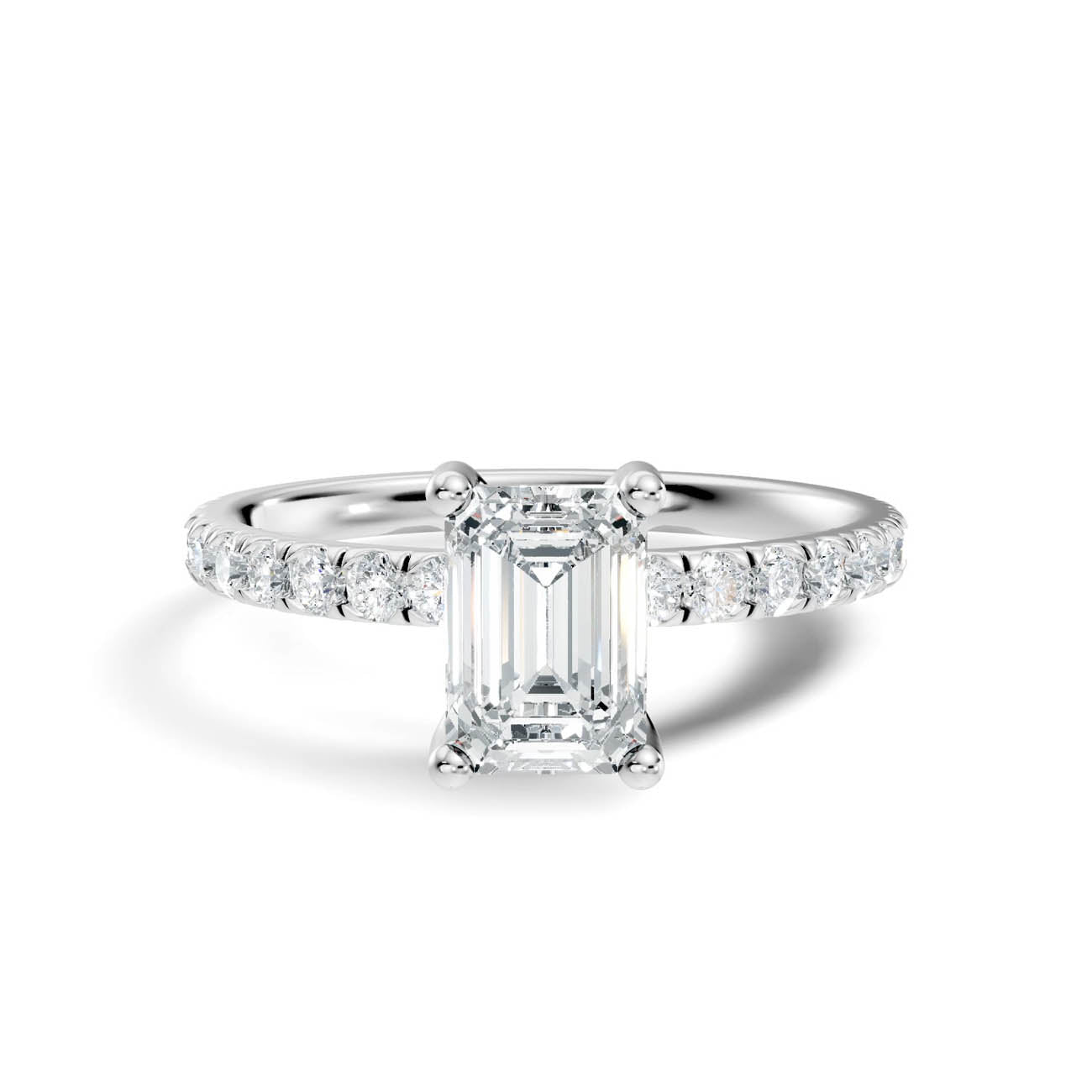 .50-1.50 CT Emerald Cut Diamond Ring with Pavé Band (ja16-c) 10