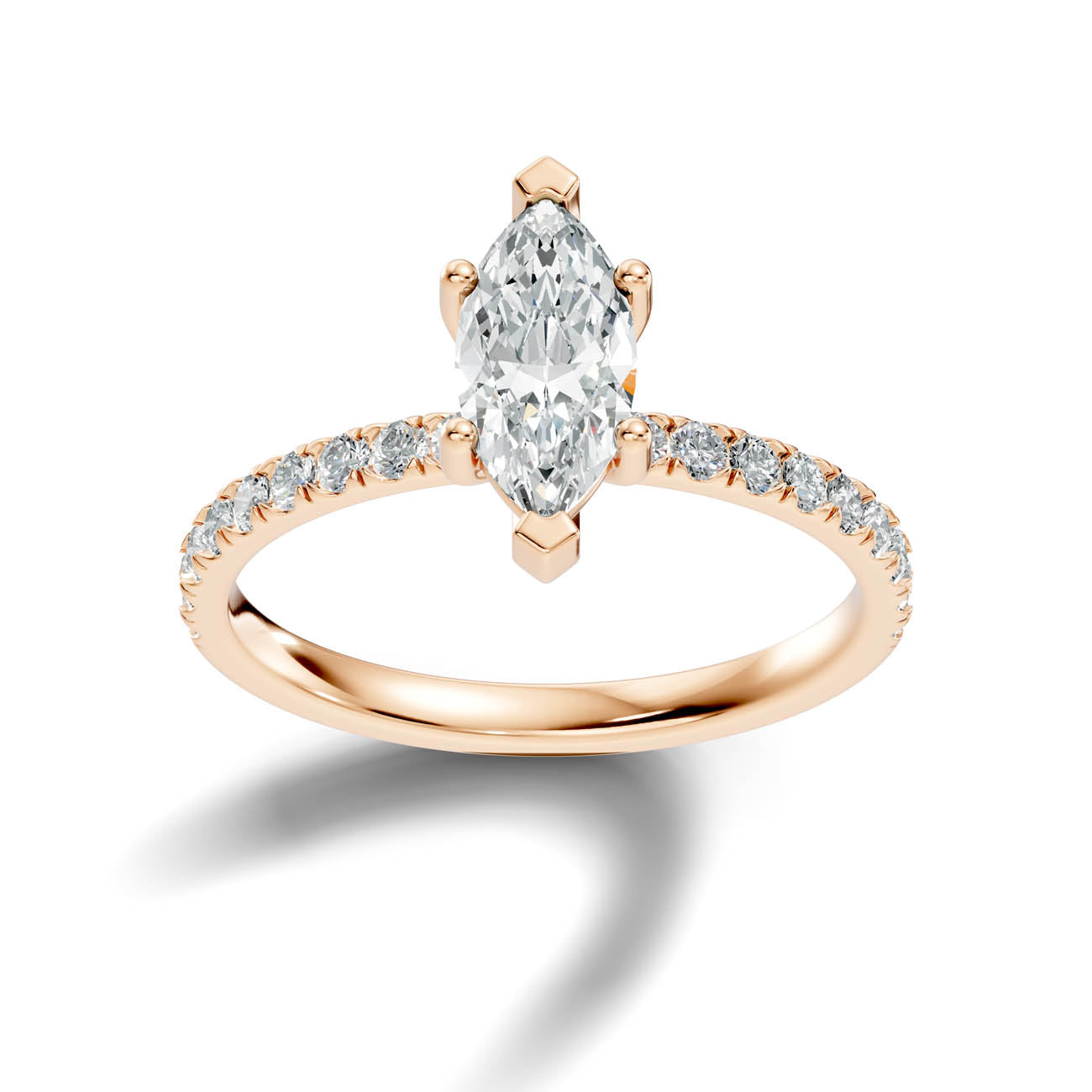 .50-1.50 Ct. Marquise Diamond Ring with Pavé Band (ja16-d) 5
