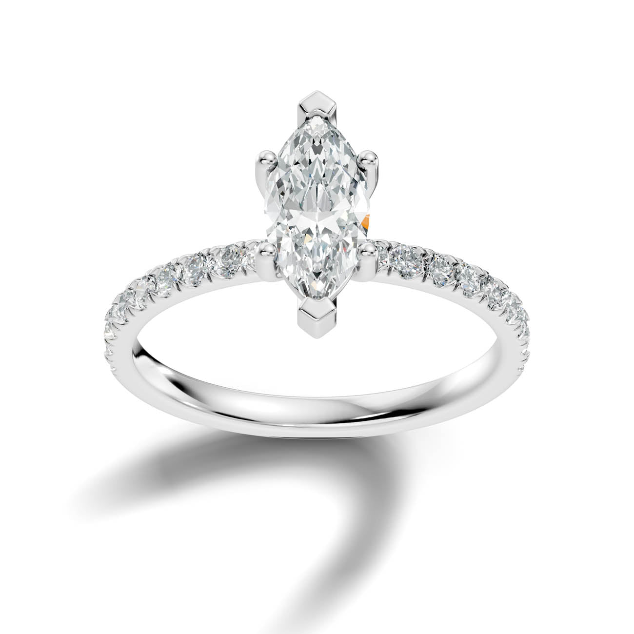 .50-1.50 Ct. Marquise Diamond Ring with Pavé Band (ja16-d)