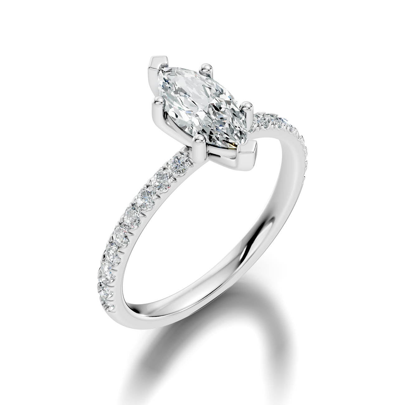 .50-1.50 Ct. Marquise Diamond Ring with Pavé Band (ja16-d) 12