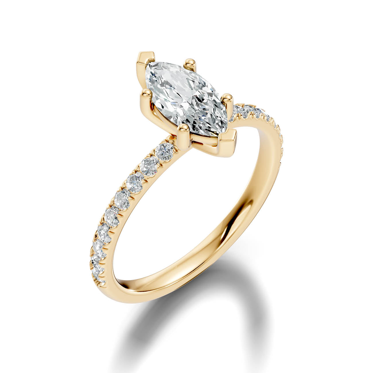 .50-1.50 Ct. Marquise Diamond Ring with Pavé Band (ja16-d)