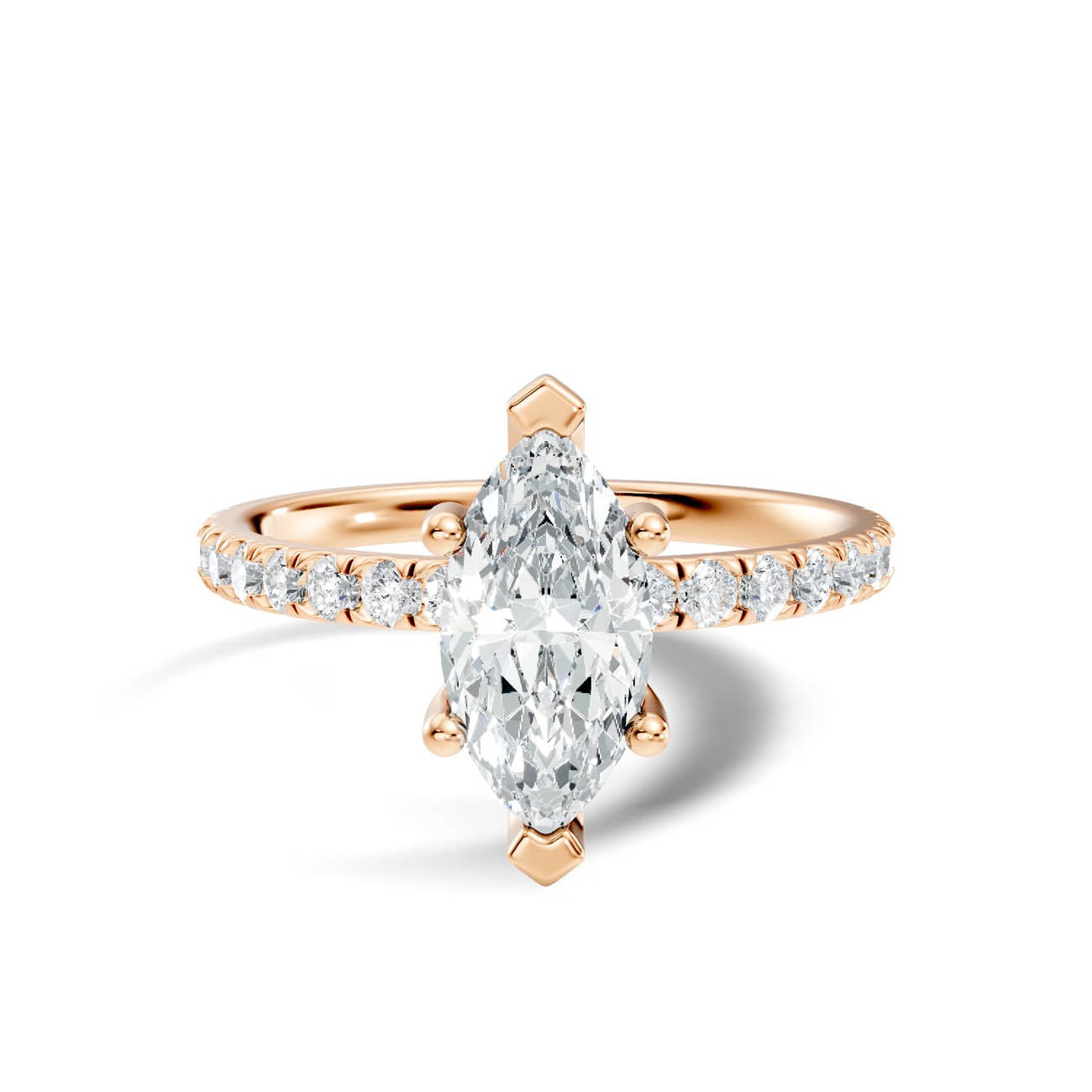 .50-1.50 Ct. Marquise Diamond Ring with Pavé Band (ja16-d) 7