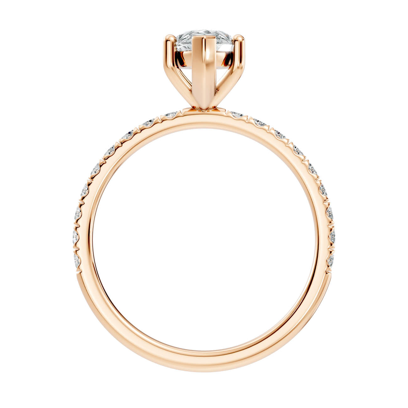 .50-1.50 Ct. Pear-Shaped Diamond Ring with Pavé Band (ja16-f) 14