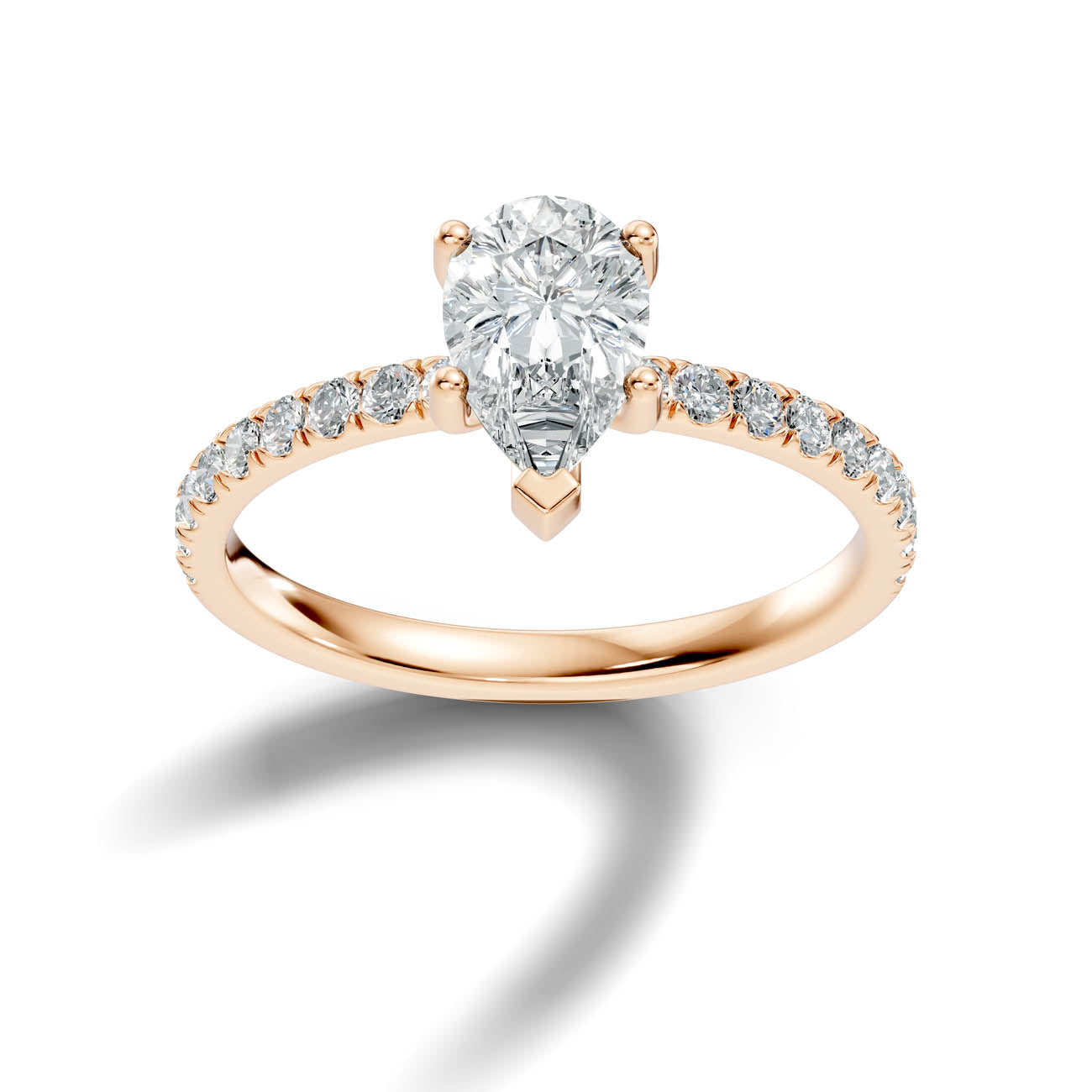 .50-1.50 Ct. Pear-Shaped Diamond Ring with Pavé Band (ja16-f) 15
