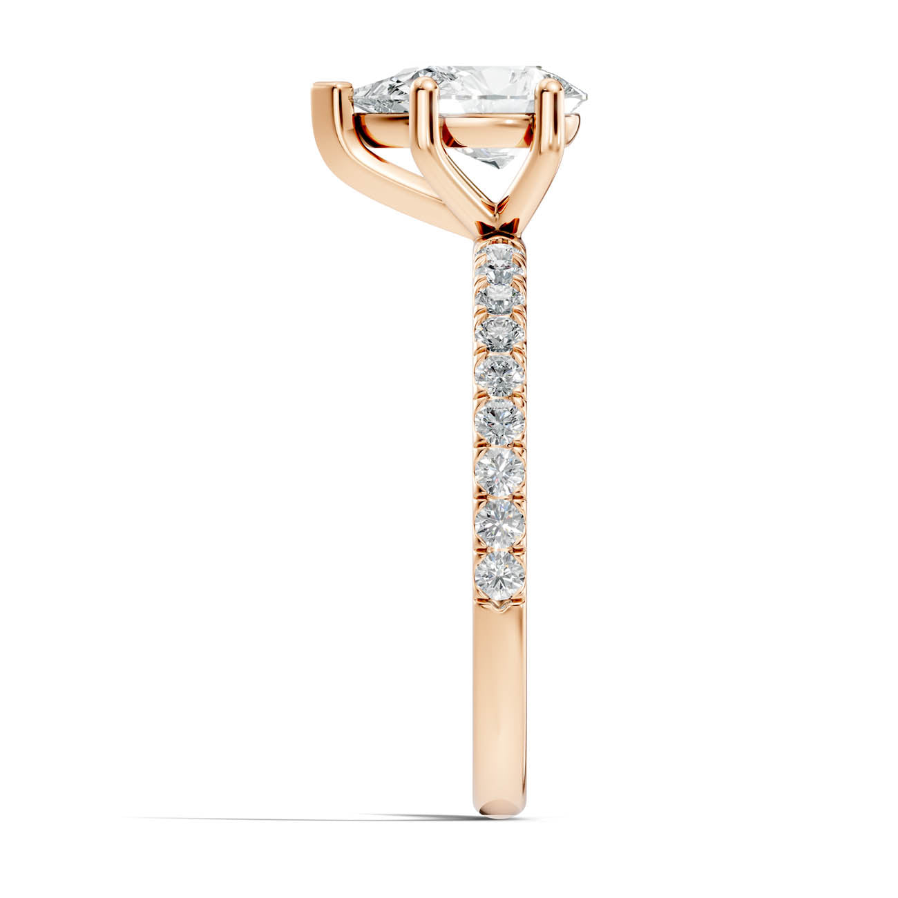 .50-1.50 Ct. Pear-Shaped Diamond Ring with Pavé Band (ja16-f) 6