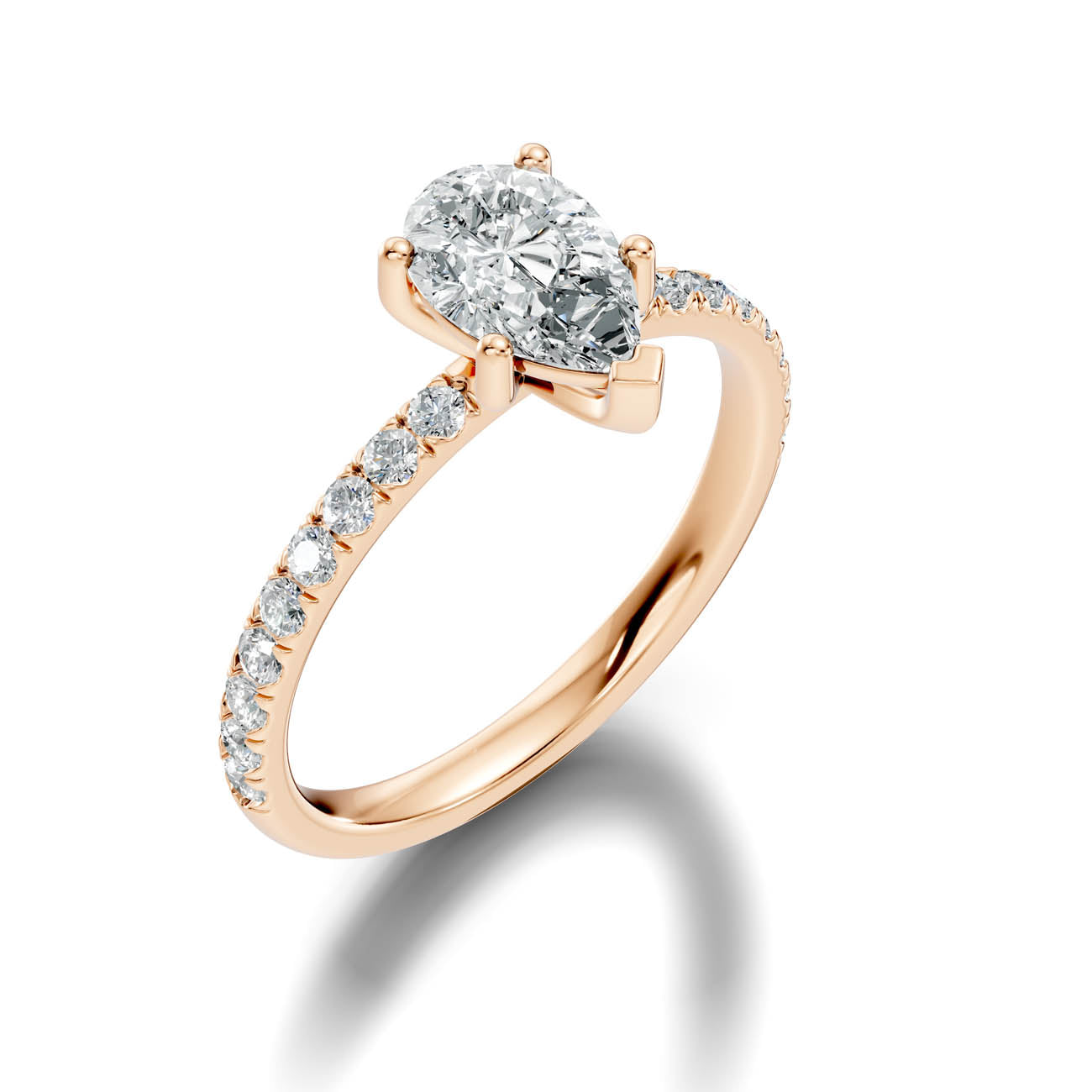 .50-1.50 Ct. Pear-Shaped Diamond Ring with Pavé Band (ja16-f) 8
