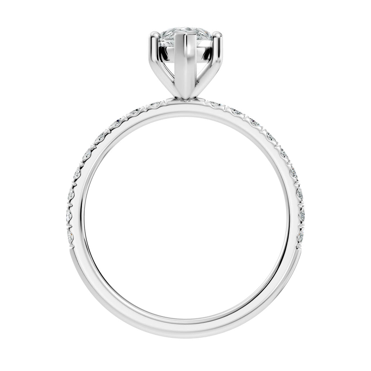 .50-1.50 Ct. Pear-Shaped Diamond Ring with Pavé Band (ja16-f) 9