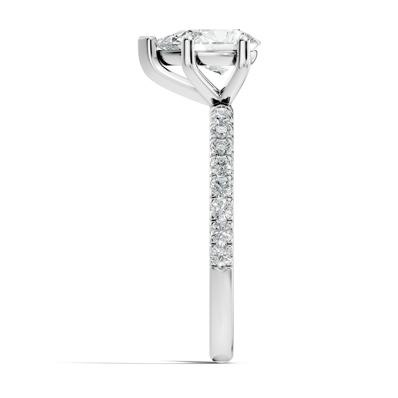 .50-1.50 Ct. Pear-Shaped Diamond Ring with Pavé Band (ja16-f) 11