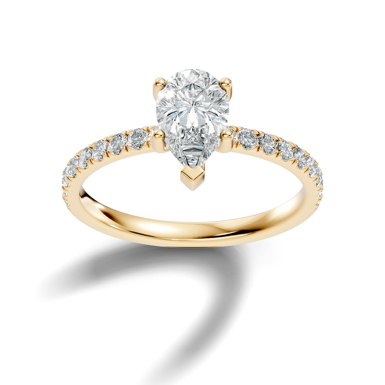 .50-1.50 Ct. Pear-Shaped Diamond Ring with Pavé Band (ja16-f) 5