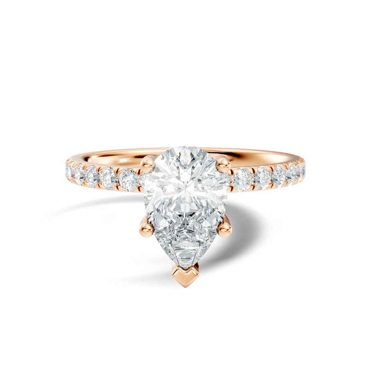 .50-1.50 Ct. Pear-Shaped Diamond Ring with Pavé Band (ja16-f) 7
