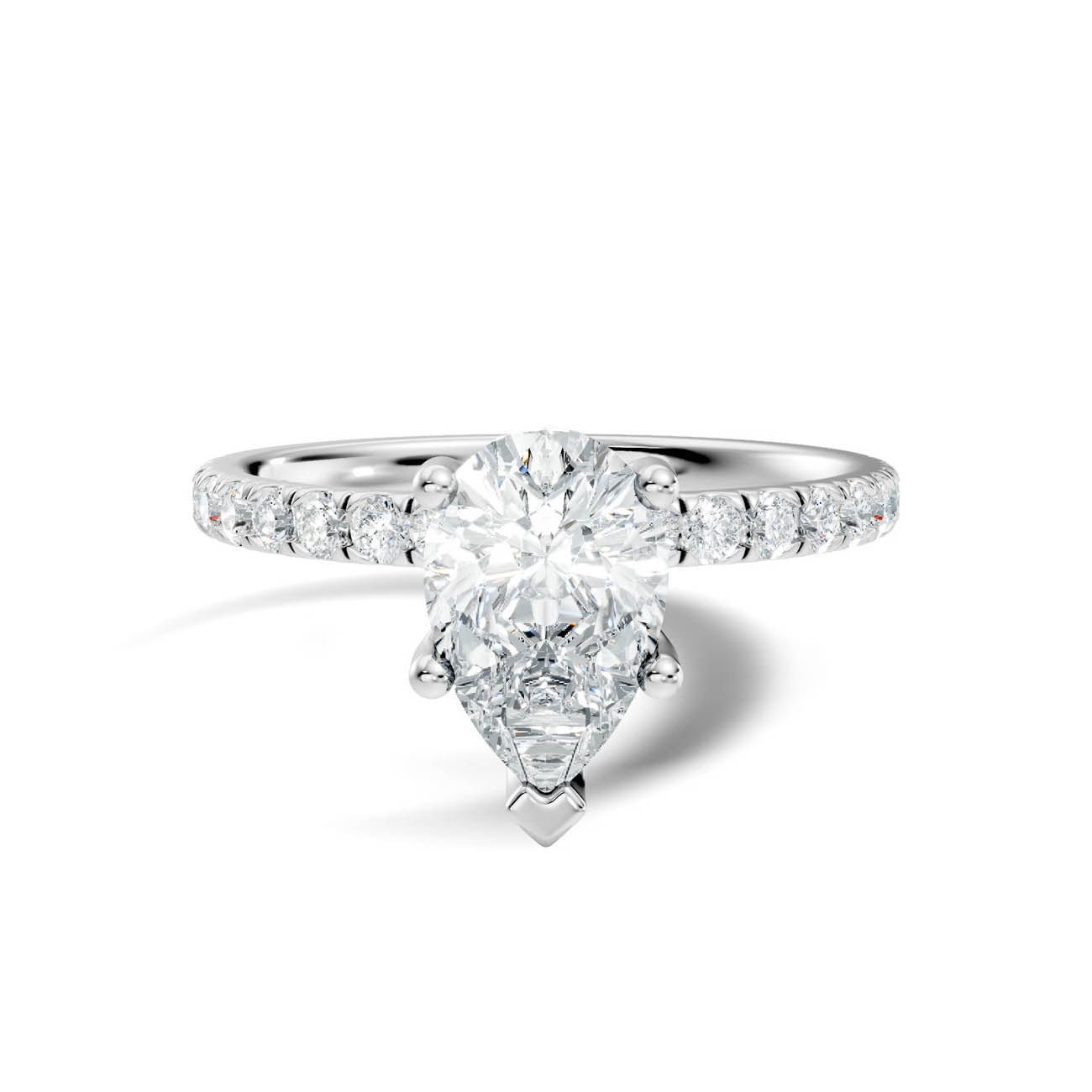 .50-1.50 Ct. Pear-Shaped Diamond Ring with Pavé Band (ja16-f) 10