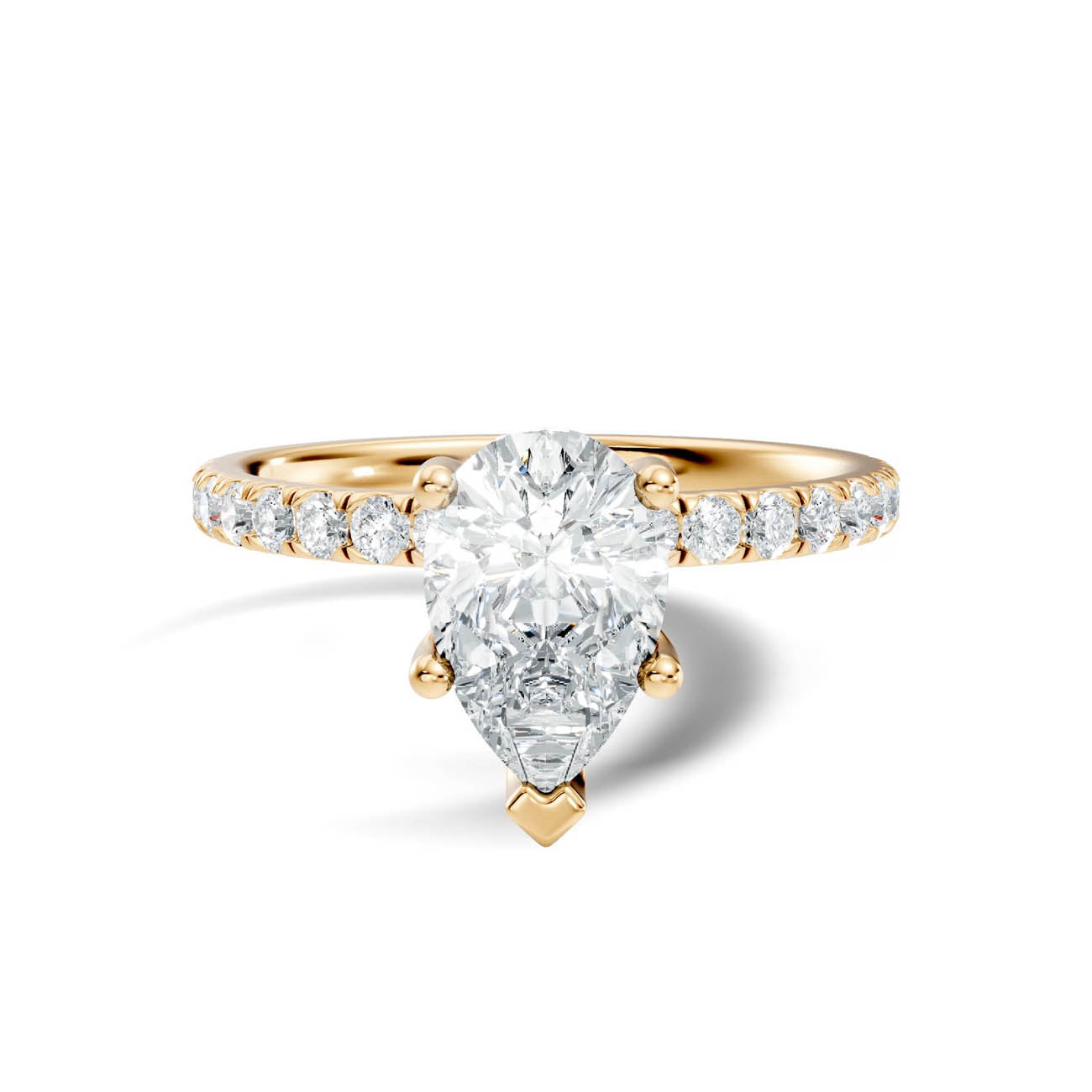 .50-1.50 Ct. Pear-Shaped Diamond Ring with Pavé Band (ja16-f) 3