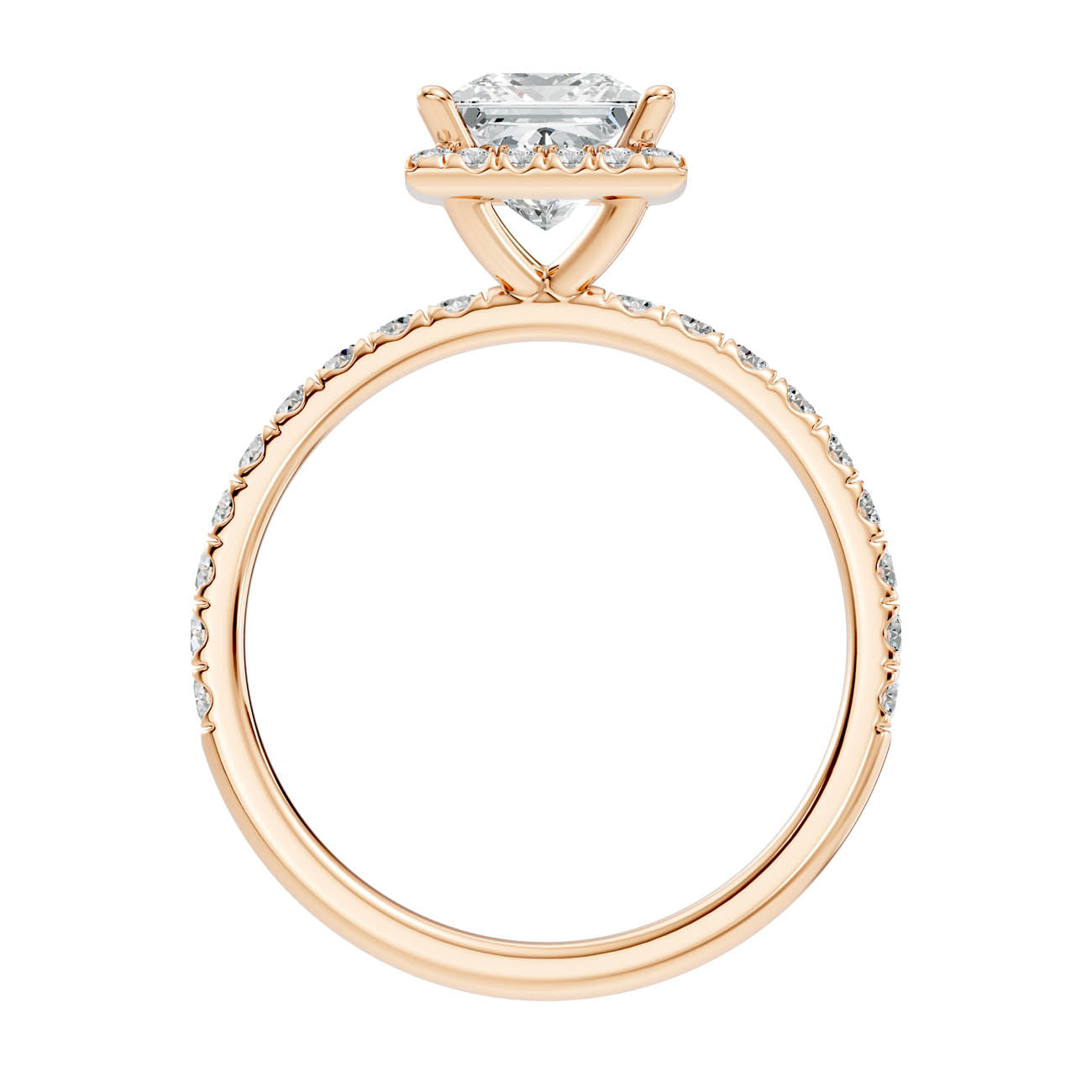 .50-1.50 Ct. Princess-Cut Diamond Halo Ring with Diamond-Accented Band (ja17-b) 5