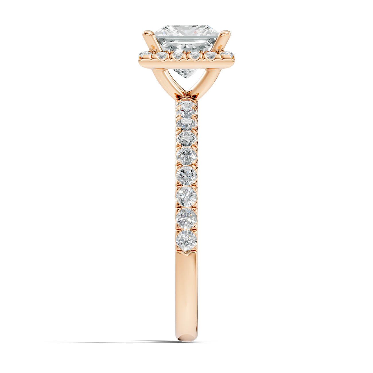 .50-1.50 Ct. Princess-Cut Diamond Halo Ring with Diamond-Accented Band (ja17-b) 8