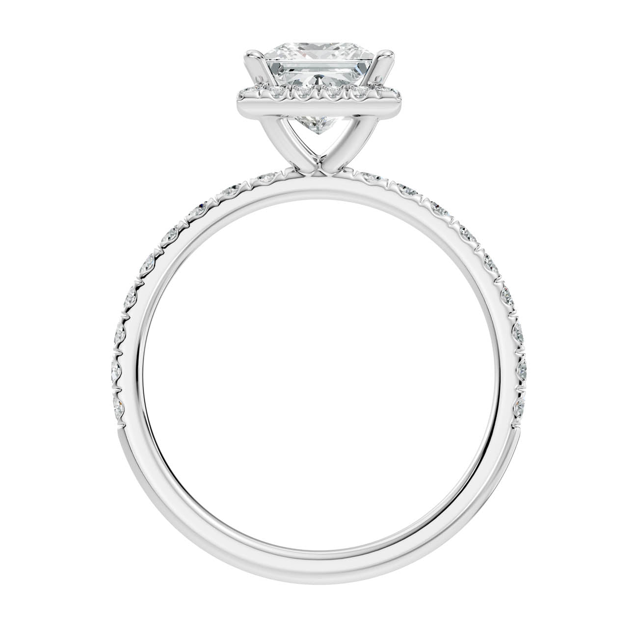 .50-1.50 Ct. Princess-Cut Diamond Halo Ring with Diamond-Accented Band (ja17-b) 12