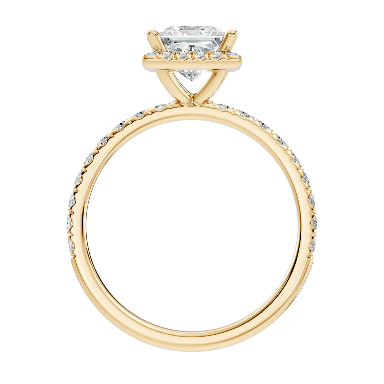 .50-1.50 Ct. Princess-Cut Diamond Halo Ring with Diamond-Accented Band (ja17-b) 9