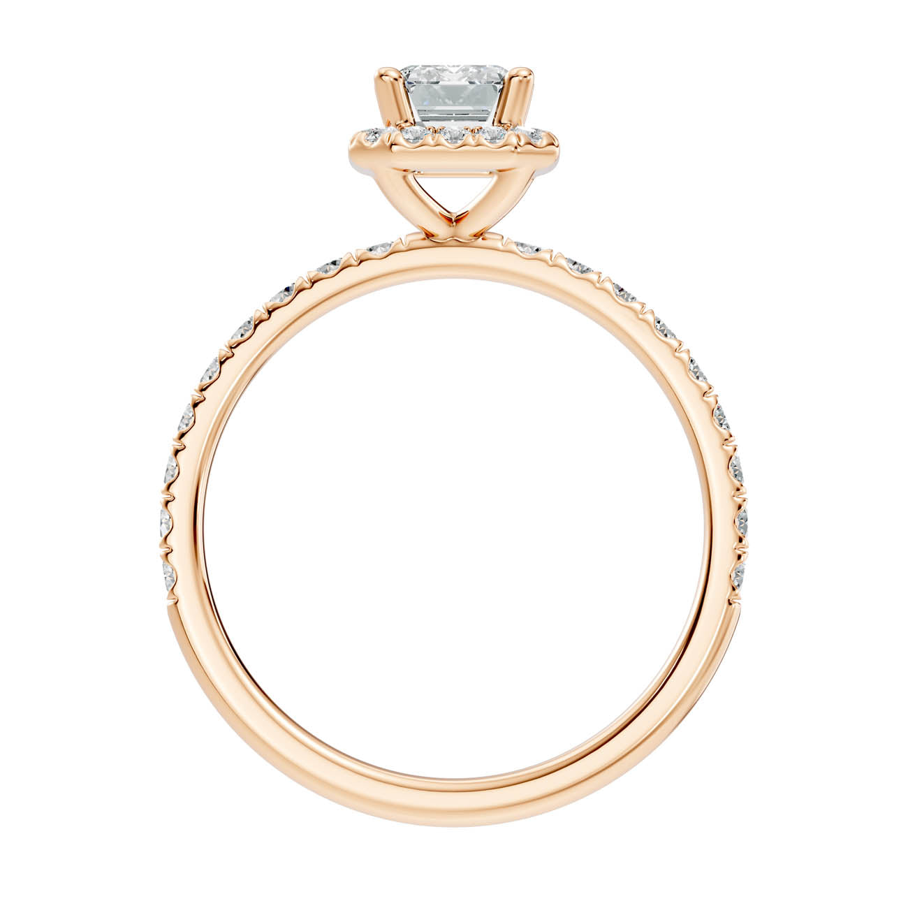 .50-1.50 Ct. Emerald-Cut Diamond Halo Ring with Diamond-Accented Band (ja17-c) 5