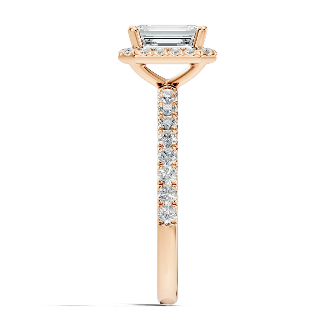 .50-1.50 Ct. Emerald-Cut Diamond Halo Ring with Diamond-Accented Band (ja17-c) 7