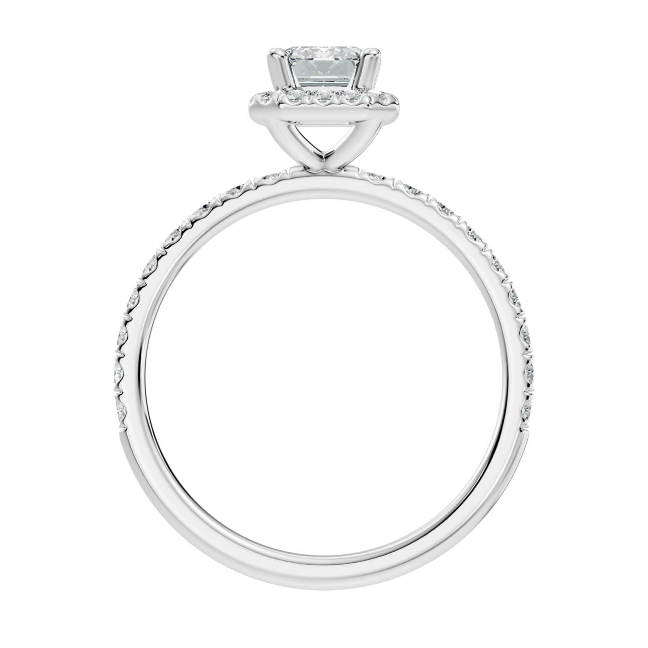 .50-1.50 Ct. Emerald-Cut Diamond Halo Ring with Diamond-Accented Band (ja17-c) 12