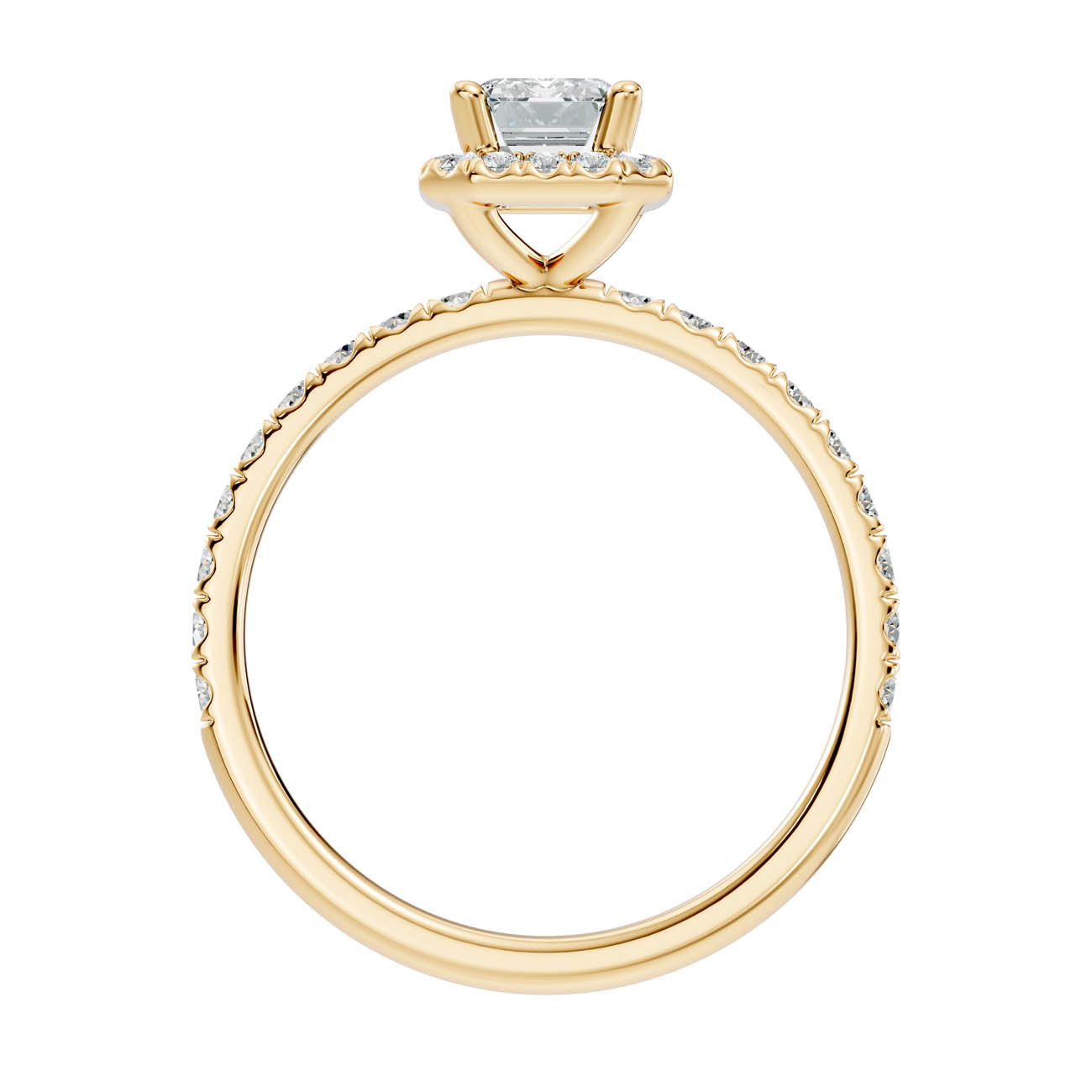 .50-1.50 Ct. Emerald-Cut Diamond Halo Ring with Diamond-Accented Band (ja17-c) 9