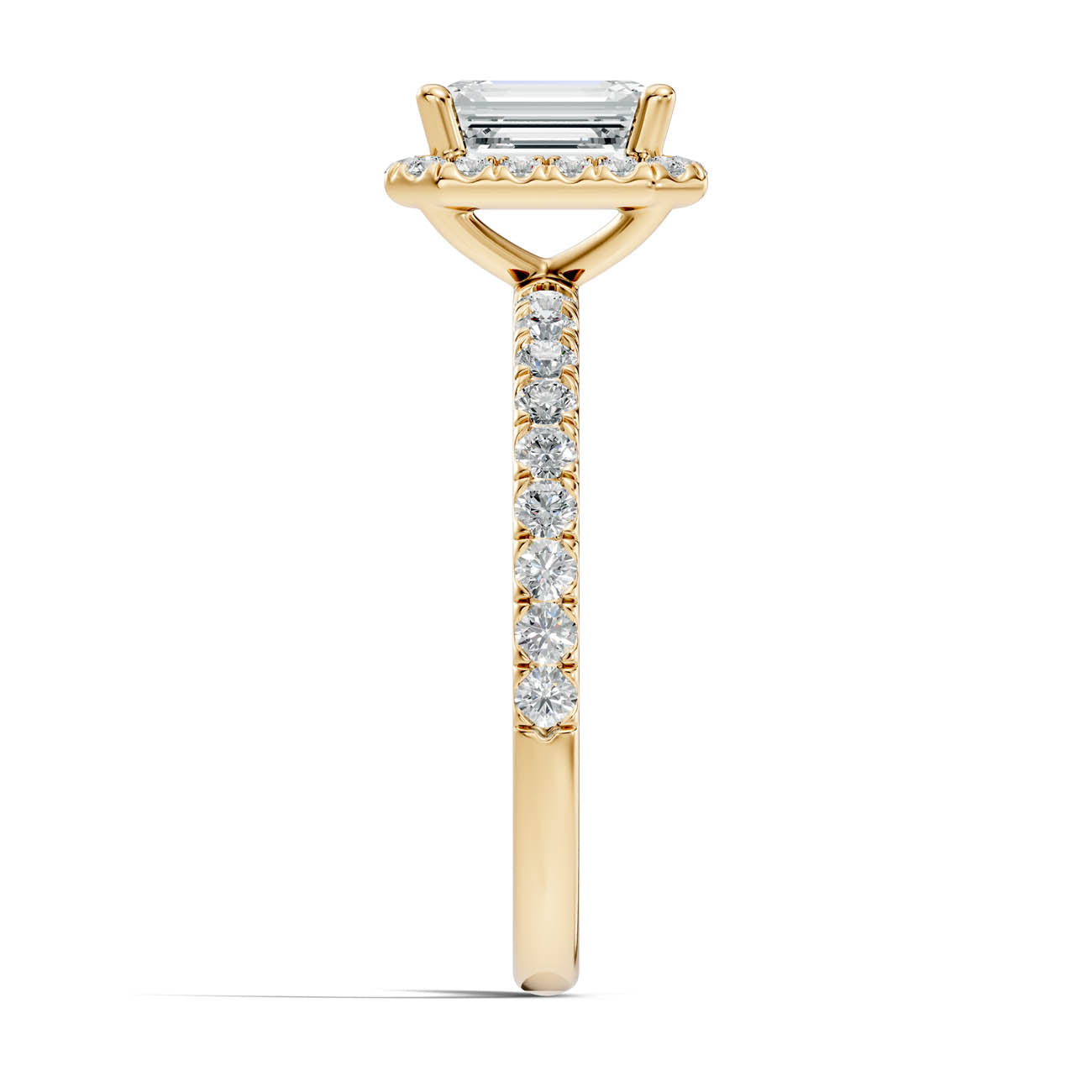 .50-1.50 Ct. Emerald-Cut Diamond Halo Ring with Diamond-Accented Band (ja17-c) 4