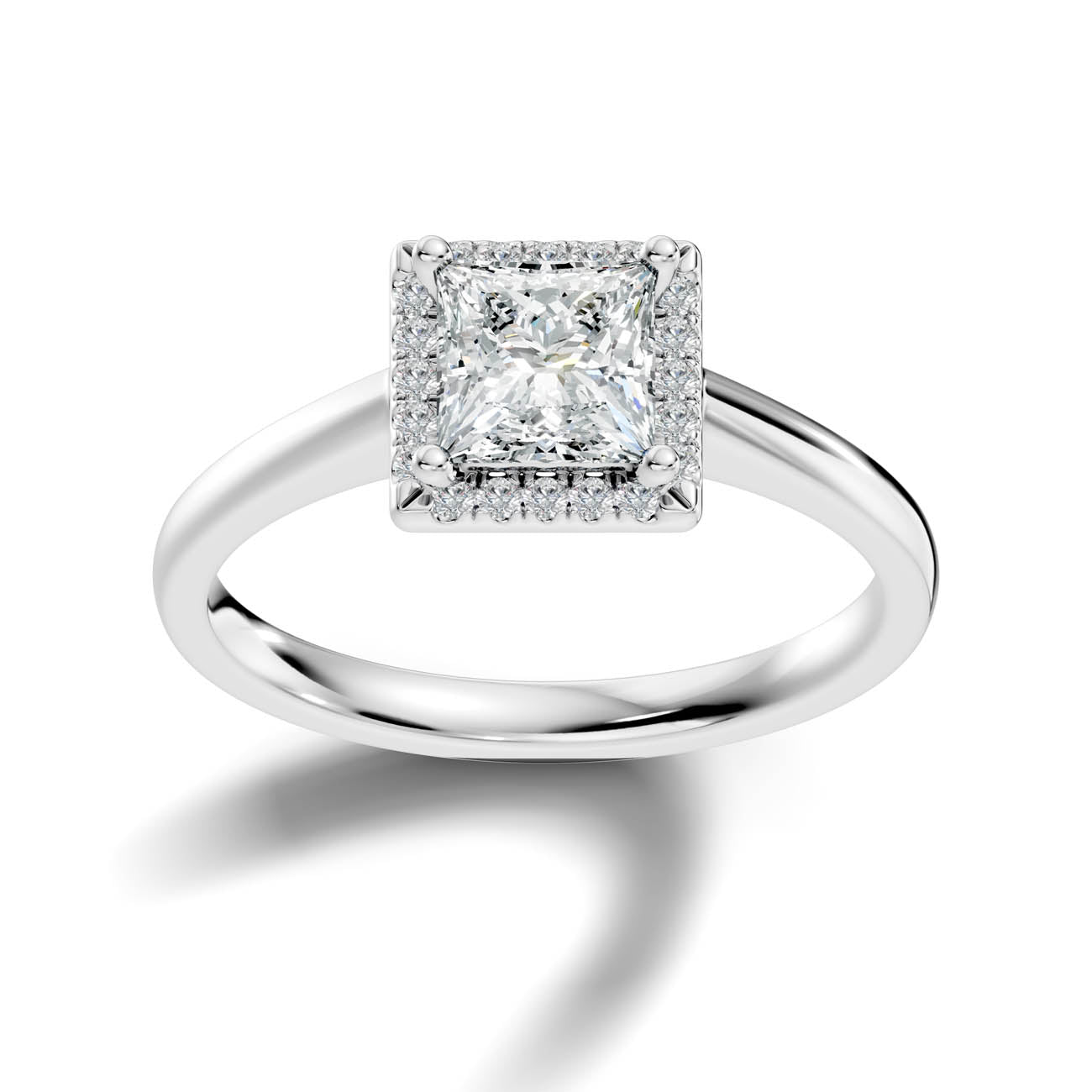 .50-1.00 Ct. Princess Cut Diamond Halo Ring with Four-Prong Setting (ja1-b copy)
