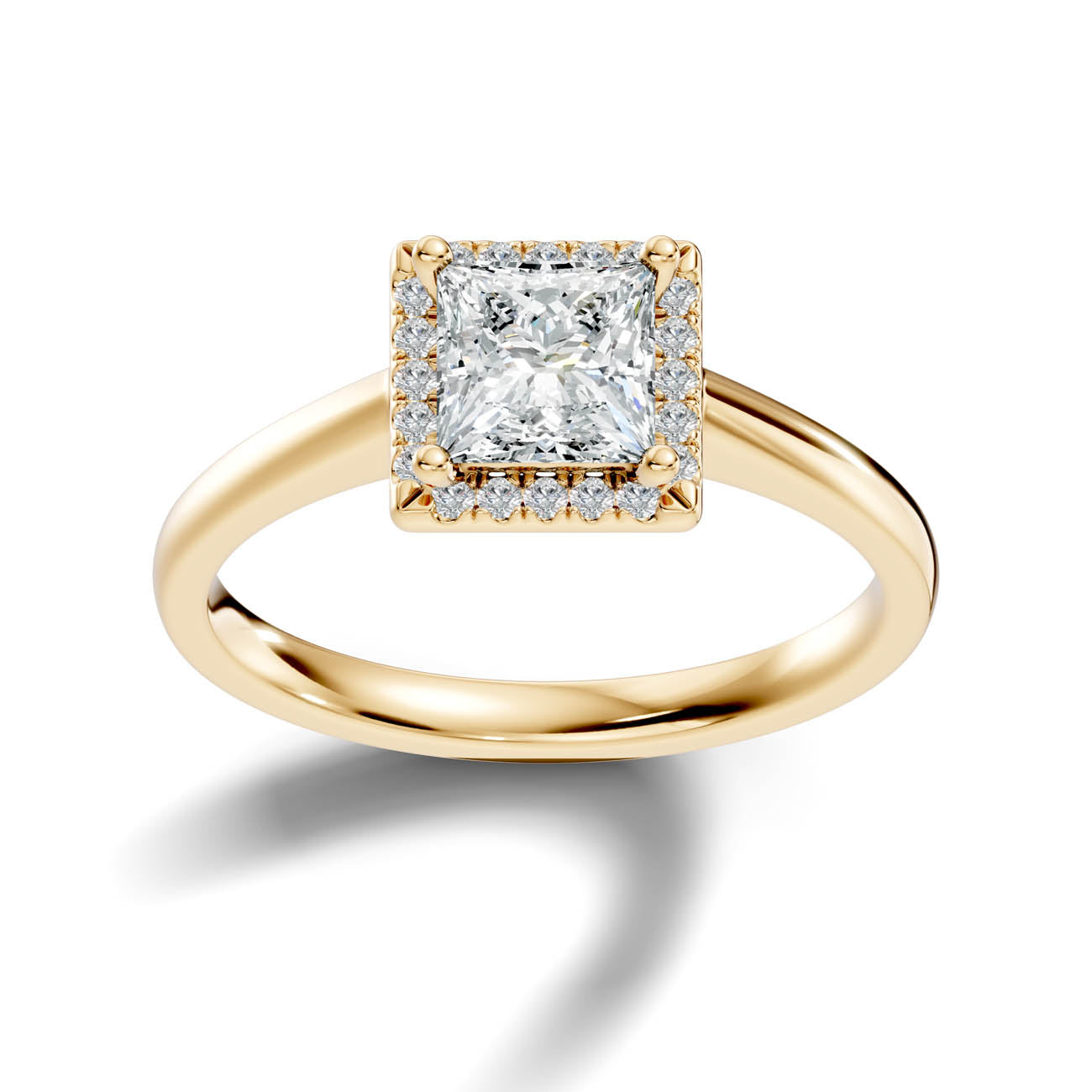 .50-1.00 Ct. Princess Cut Diamond Halo Ring with Four-Prong Setting (ja1-b copy) 4