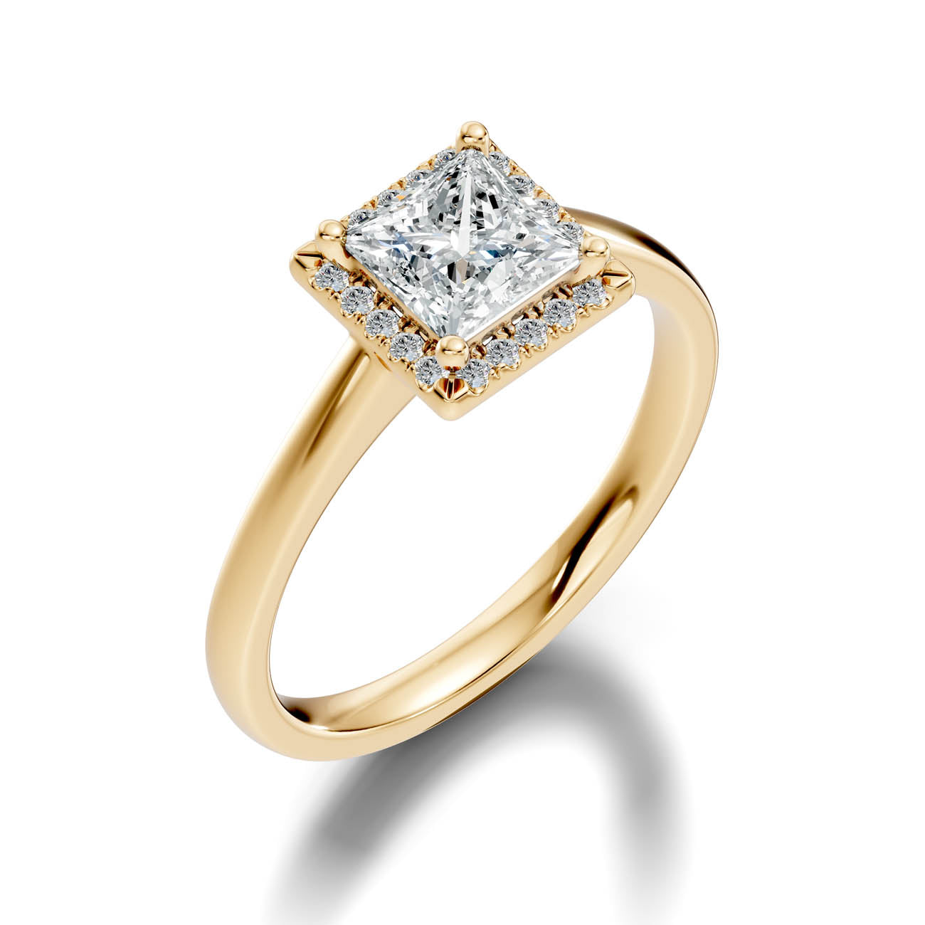 .50-1.00 Ct. Princess Cut Diamond Halo Ring with Four-Prong Setting (ja1-b copy)