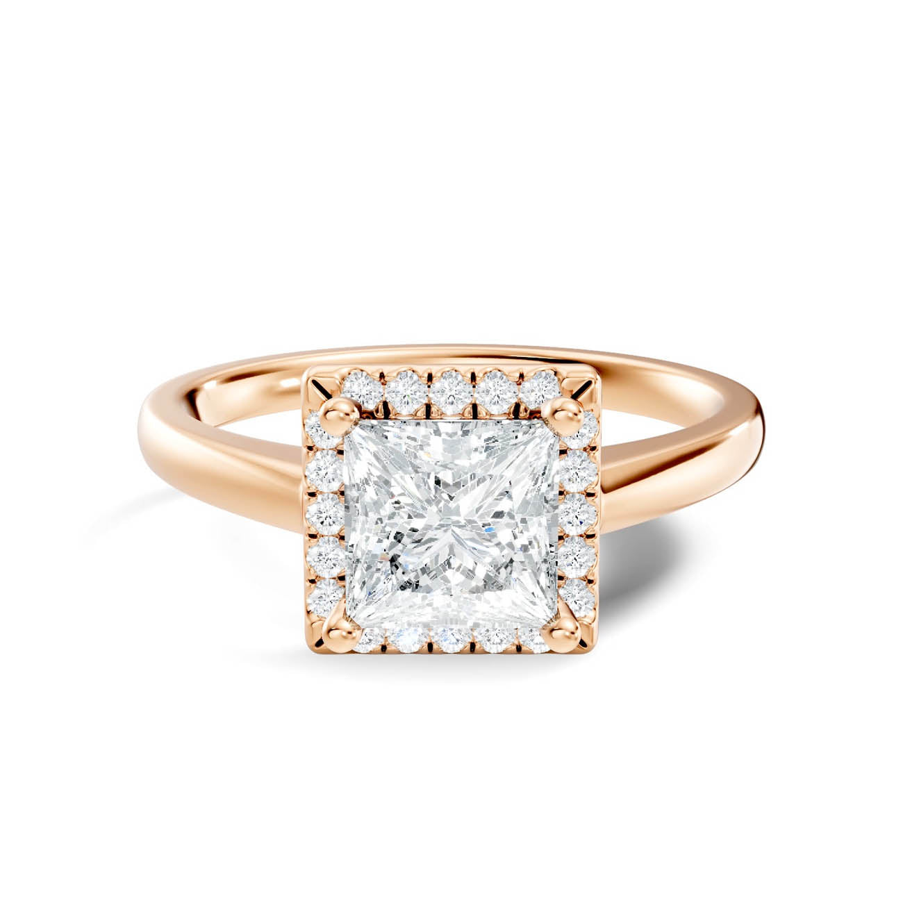 .50-1.00 Ct. Princess Cut Diamond Halo Ring with Four-Prong Setting (ja1-b copy) 6