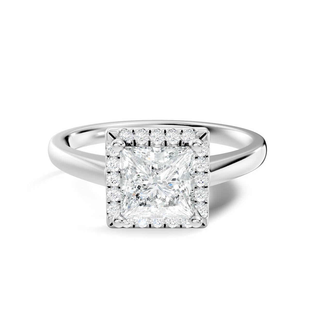 .50-1.00 Ct. Princess Cut Diamond Halo Ring with Four-Prong Setting (ja1-b copy) 10