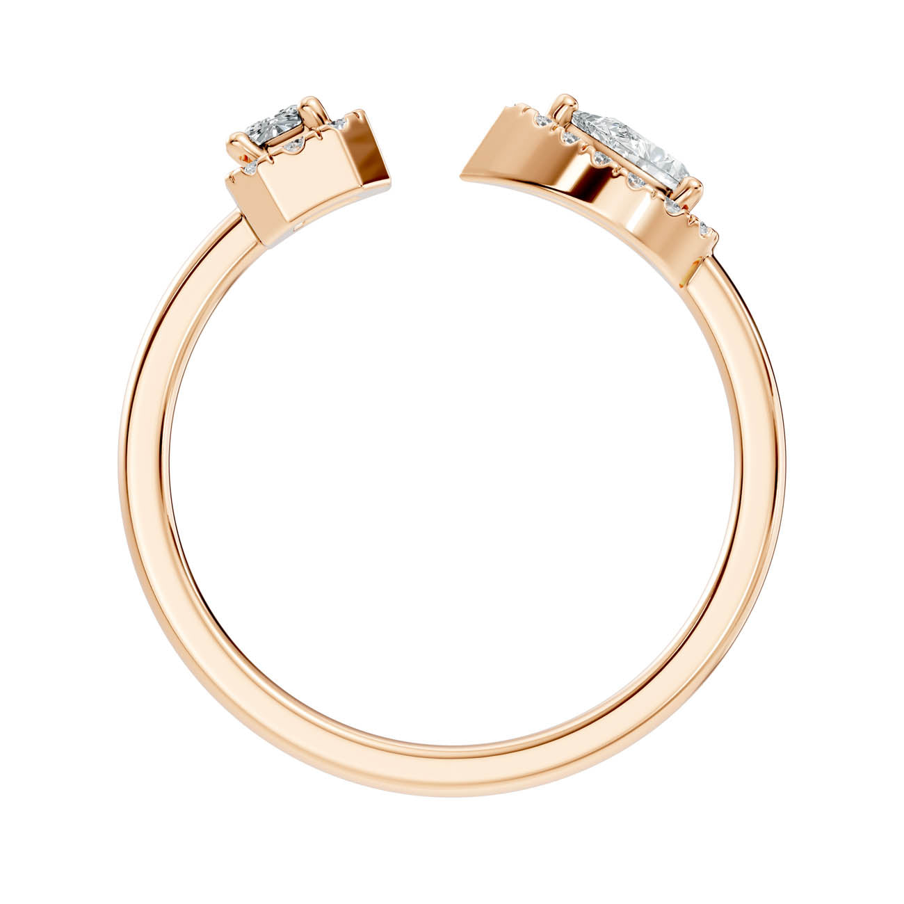 .35 Ct. Open Halo Diamond Bypass Ring with Dual Bezel Accents (ja9-a copy) 14