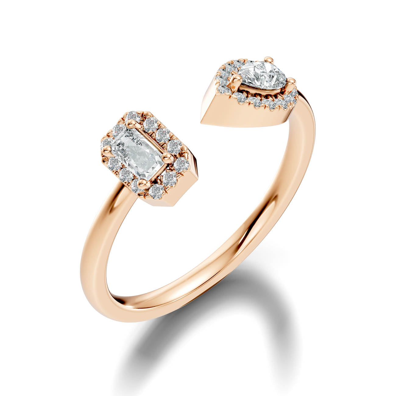 .35 Ct. Open Halo Diamond Bypass Ring with Dual Bezel Accents (ja9-a copy) 11