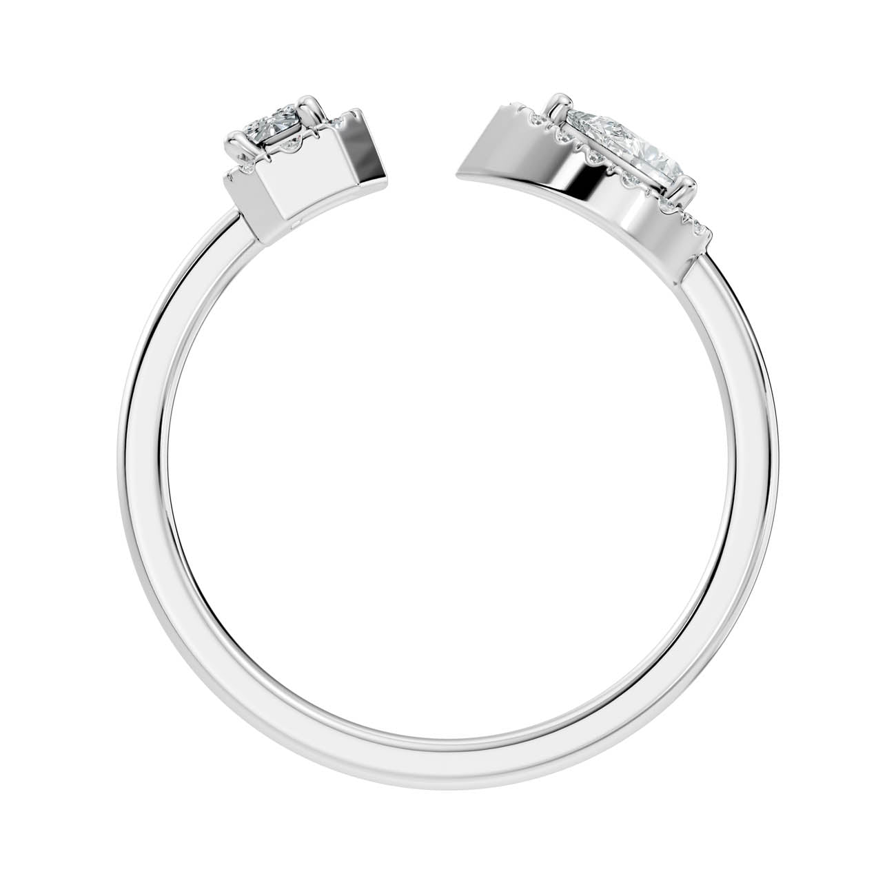 .35 Ct. Open Halo Diamond Bypass Ring with Dual Bezel Accents (ja9-a copy) 7