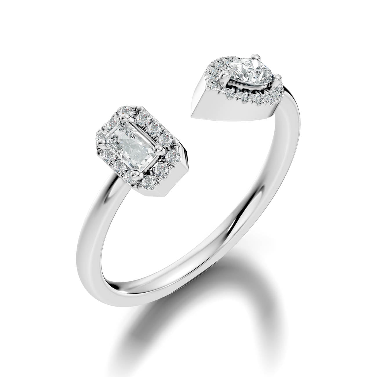 .35 Ct. Open Halo Diamond Bypass Ring with Dual Bezel Accents (ja9-a copy) 9