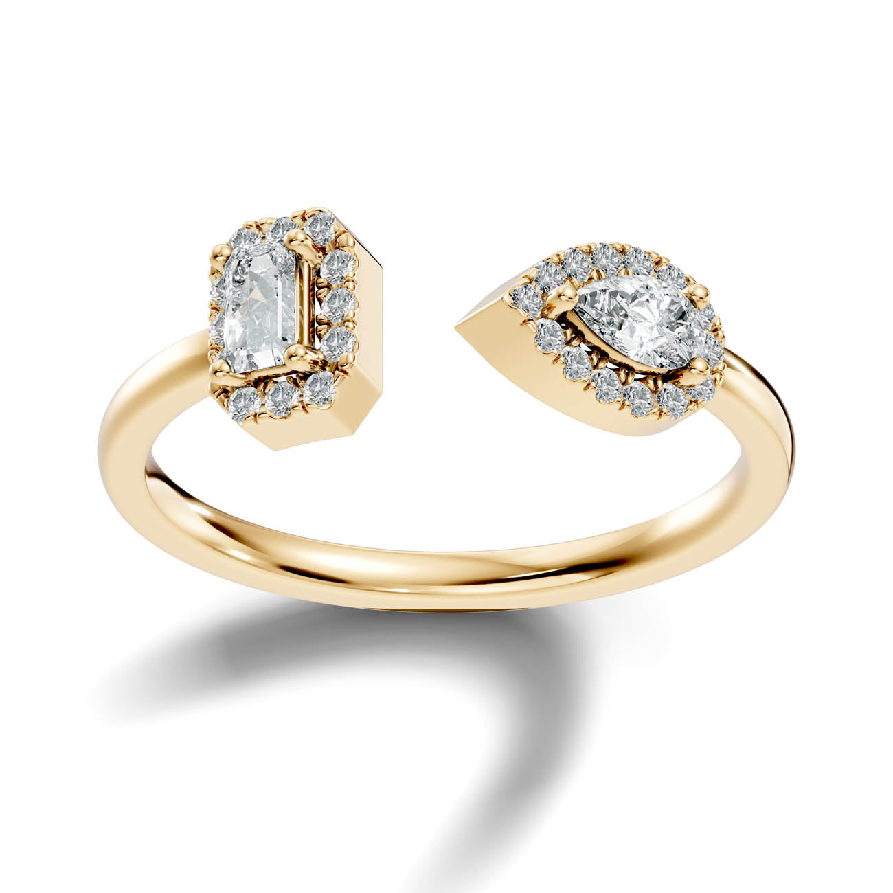 .35 Ct. Open Halo Diamond Bypass Ring with Dual Bezel Accents (ja9-a copy) 4