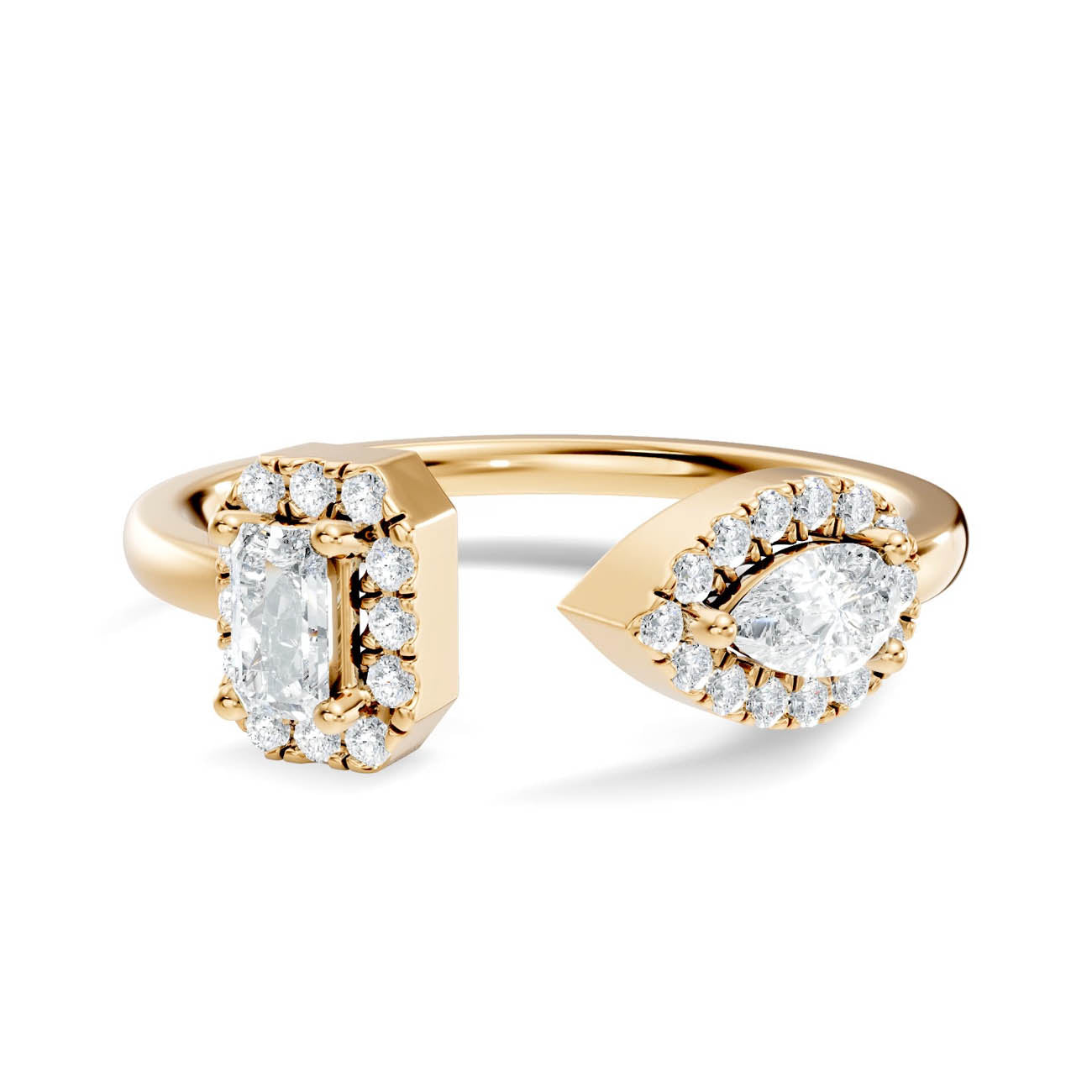 .35 Ct. Open Halo Diamond Bypass Ring with Dual Bezel Accents (ja9-a copy) 3