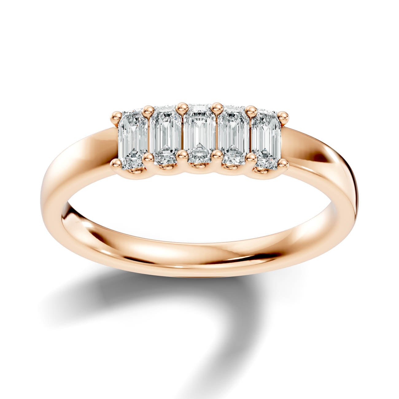 .50 Ct. Emerald Cut Diamond Five-Stone Ring (18-c) 7