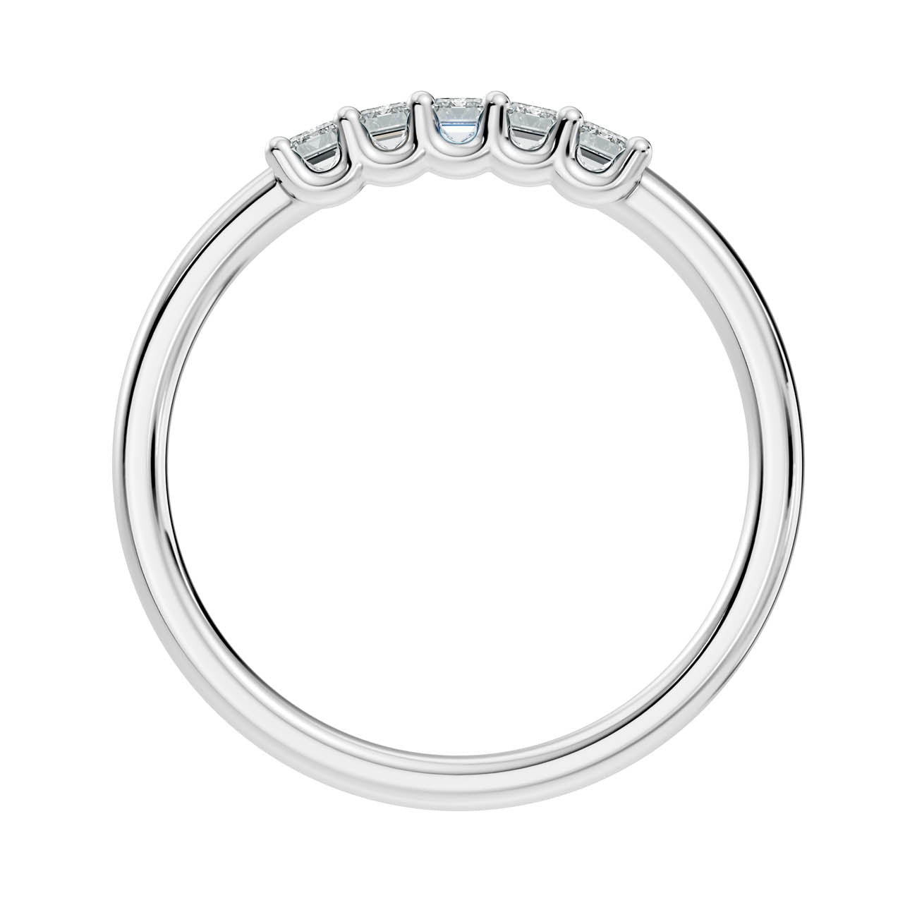 .50 Ct. Emerald Cut Diamond Five-Stone Ring (18-c) 11